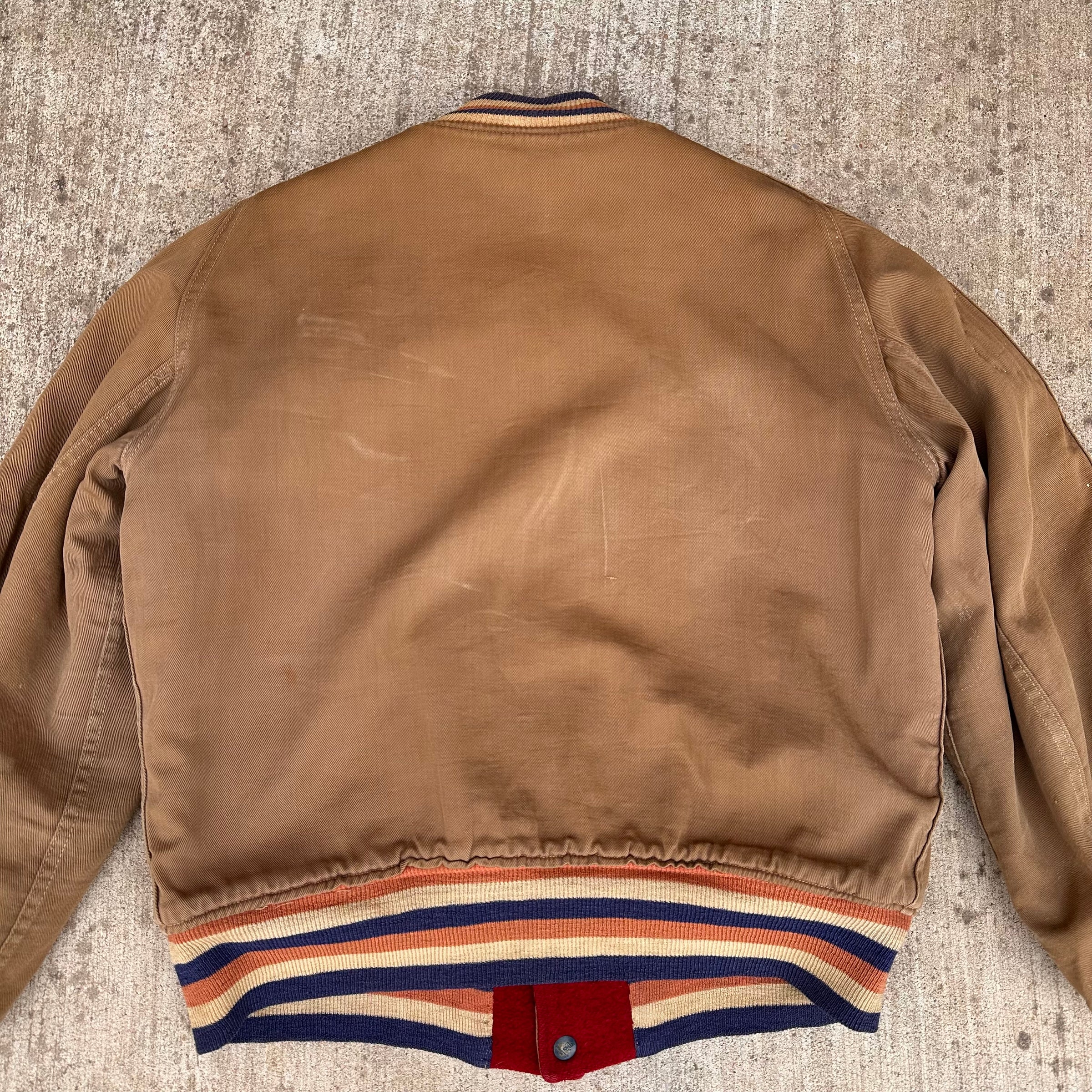 1940’s Butwin Two-Tone Nylon Fleece Reversible Varsity Jacket 24” Chest