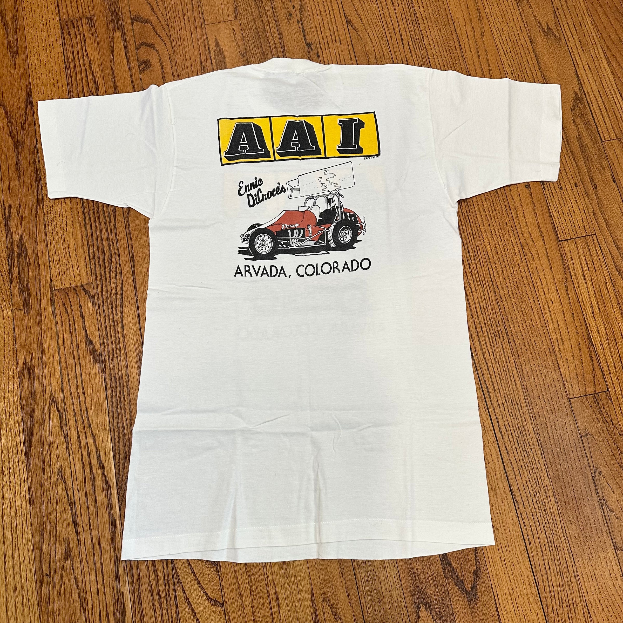 1970’s Deadstock Ernie DeCroce AAI Speed Equipment Stock Car T-Shirt Medium