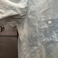1950’s Repaired Chambray Work Shirt 22.5" Chest