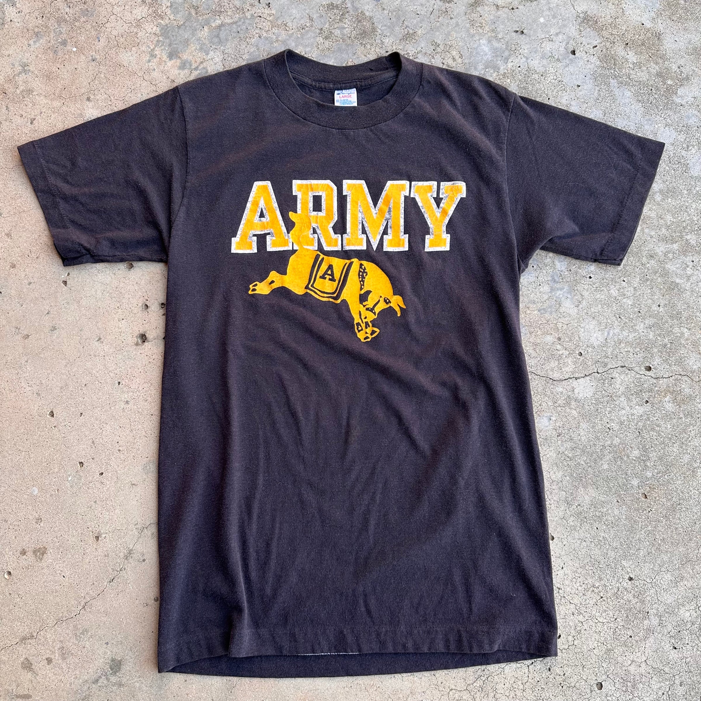 1980’s Black Champion Army T-Shirt Medium