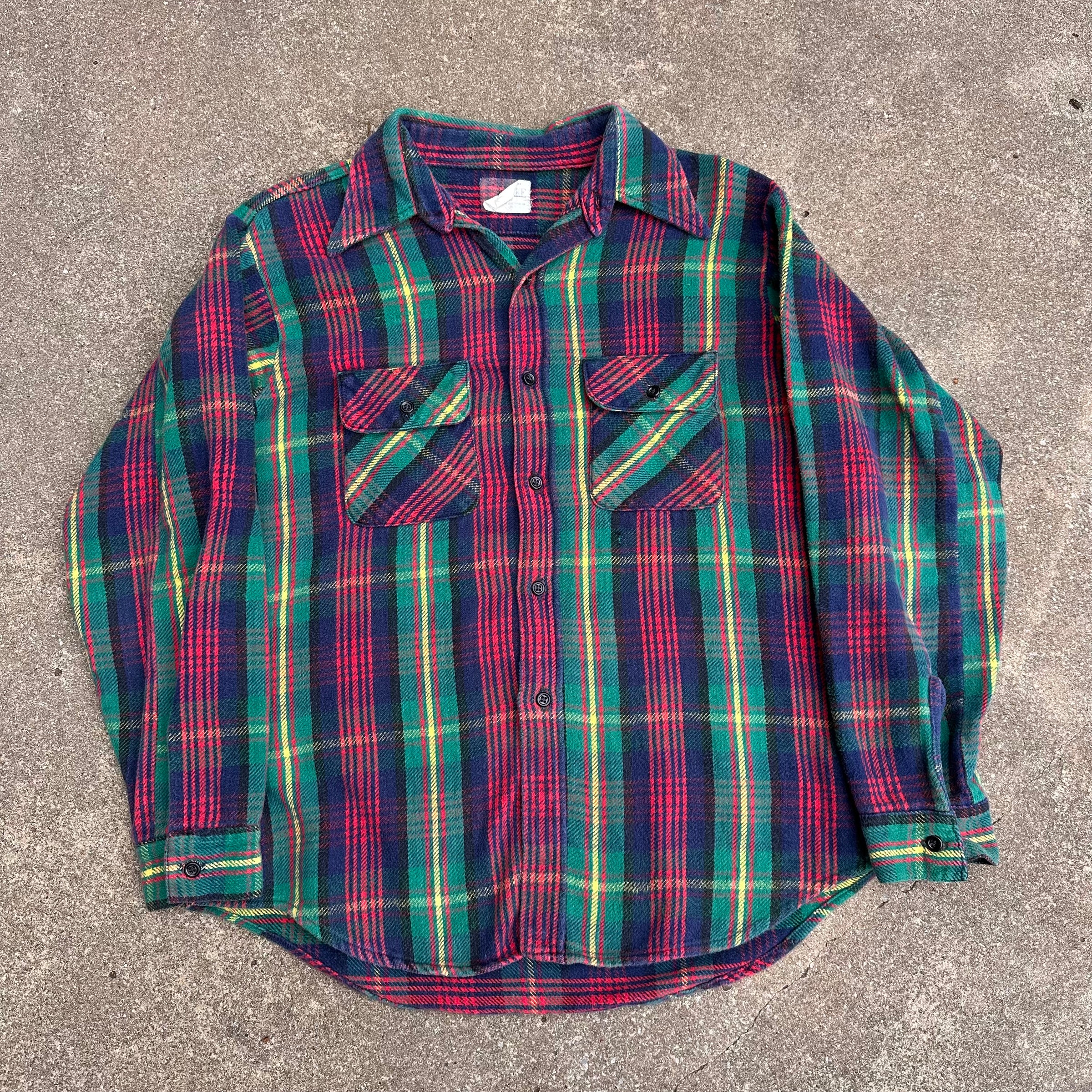 1960’s Big Mike Plaid Cotton Flannel Shirt 24” Chest