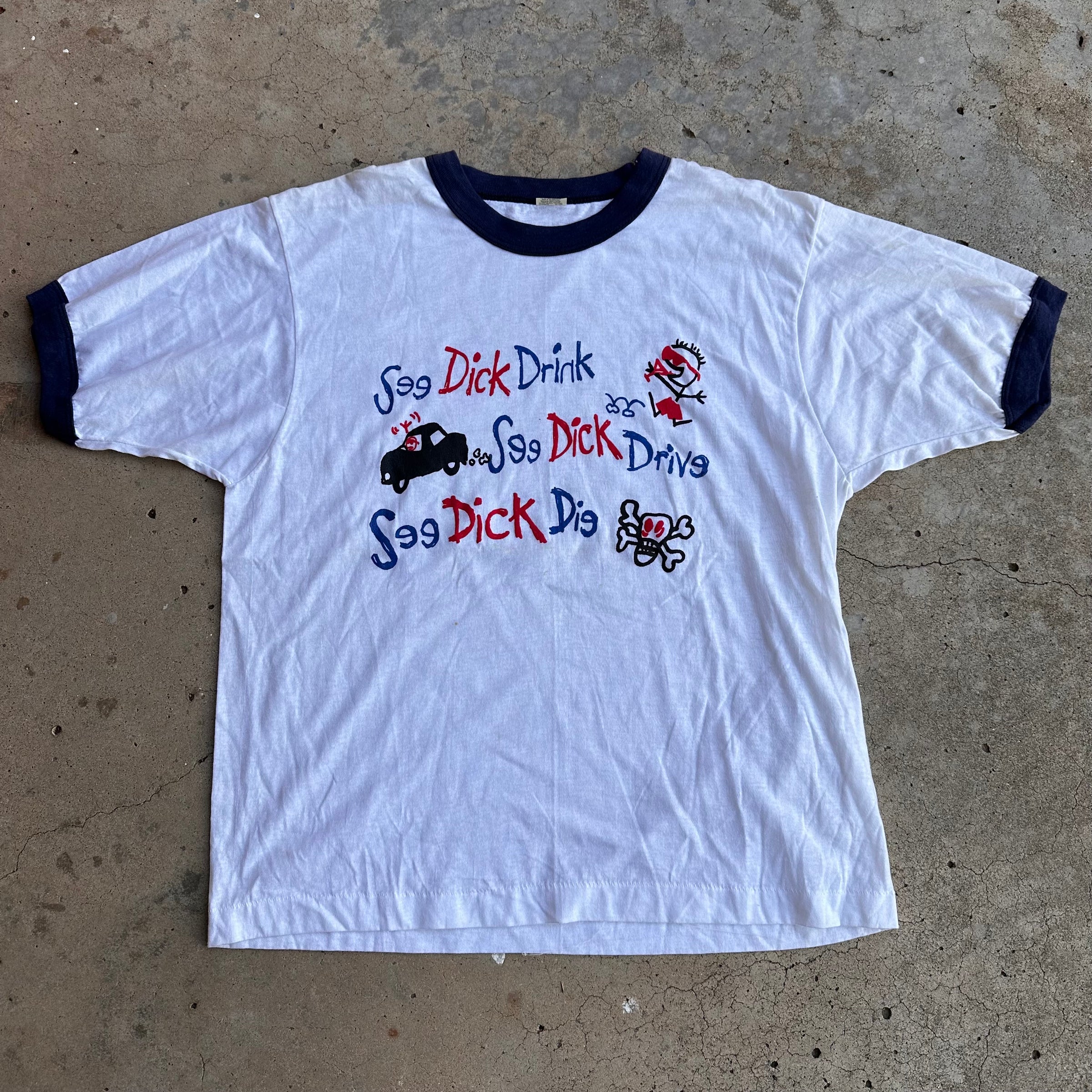 1980’s “Don’t be a Dick” Drunk-Driving Awareness Ringer T-Shirt Medium