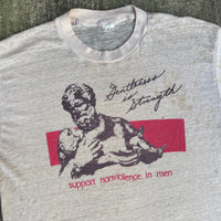 1980’s Gentleness is Strength Support Nonviolence in Men T-Shirt Small