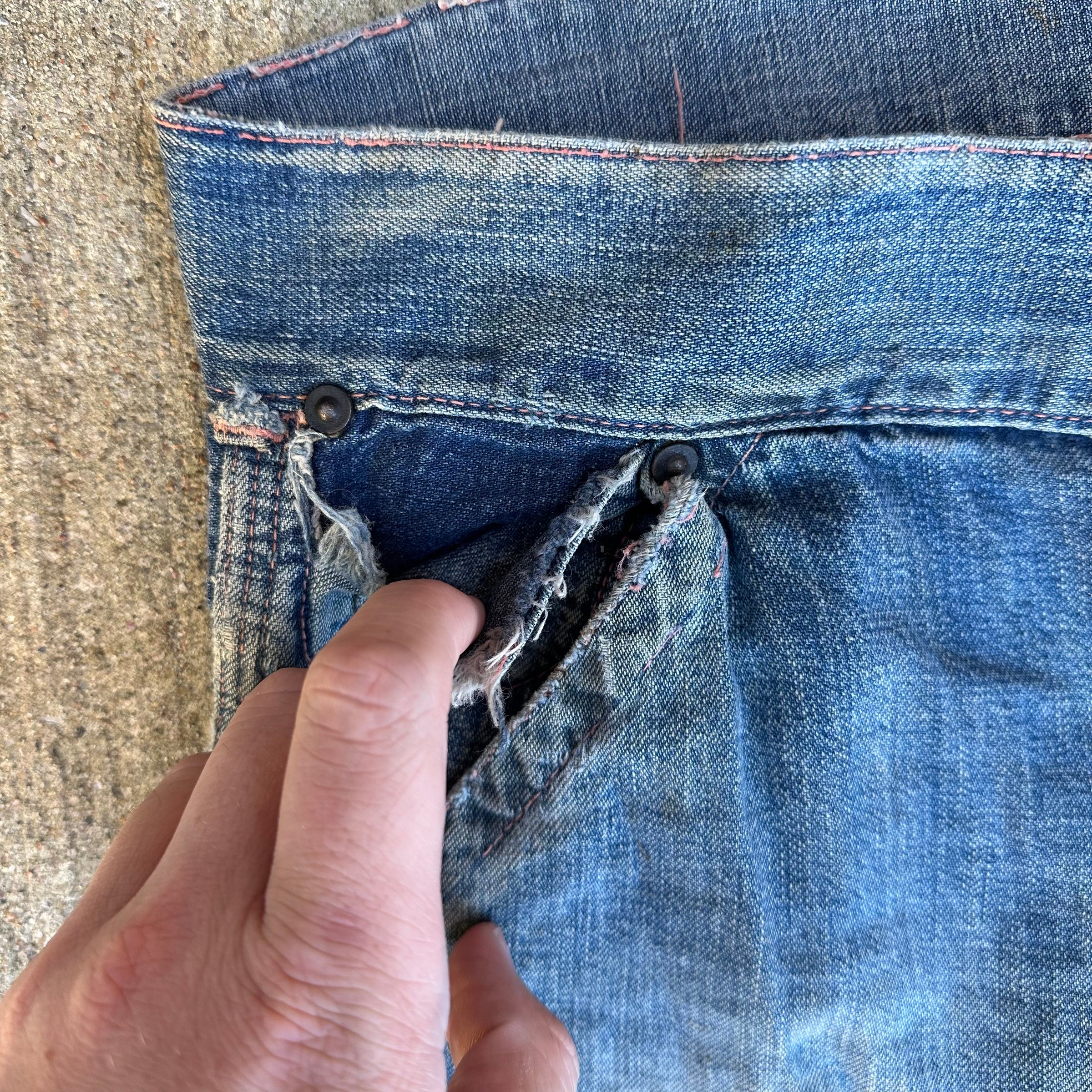 1930’s Casey Jones Buckleback Denim Jeans 39” x 30”