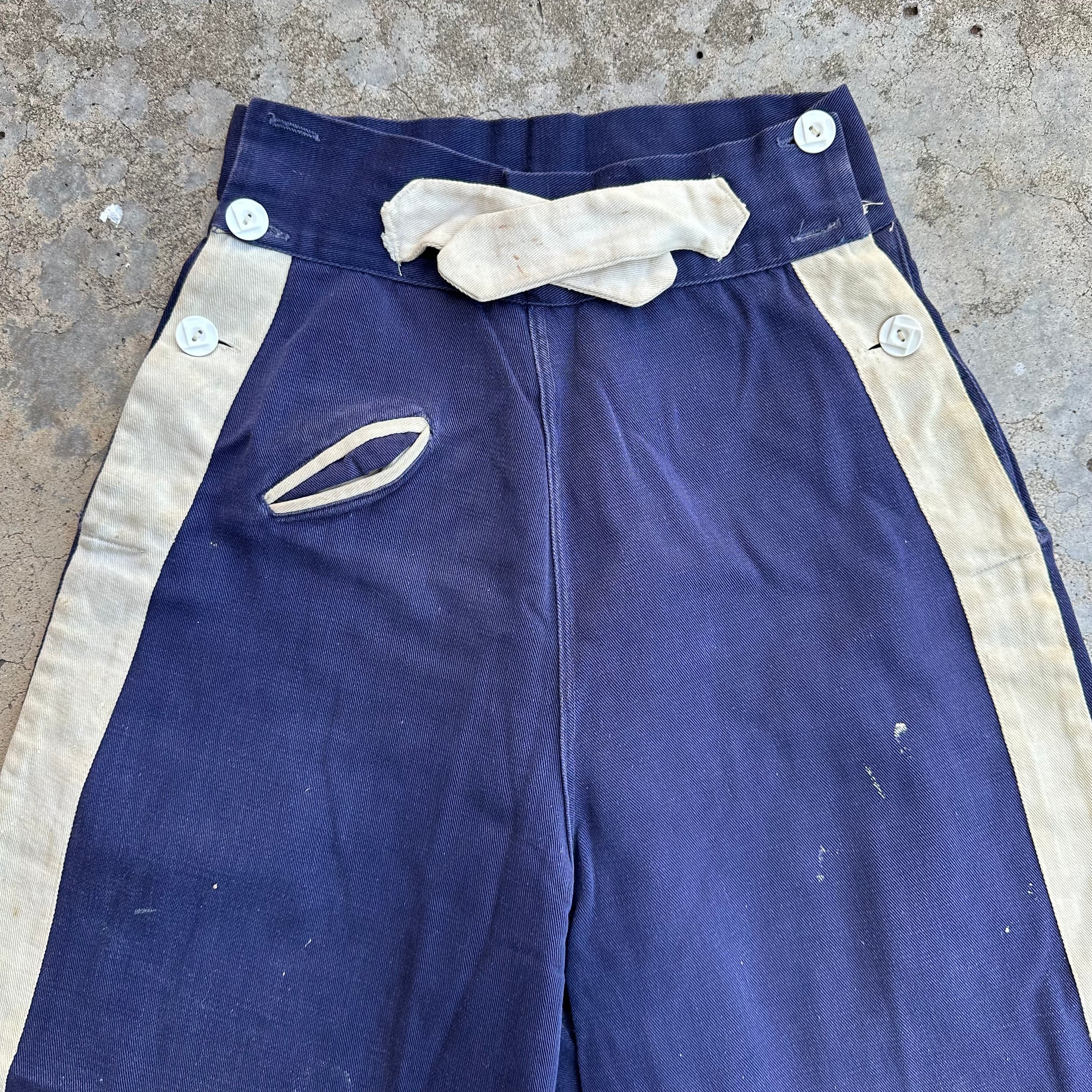 1930’s Anteme French Side Button Pants 23” Waist