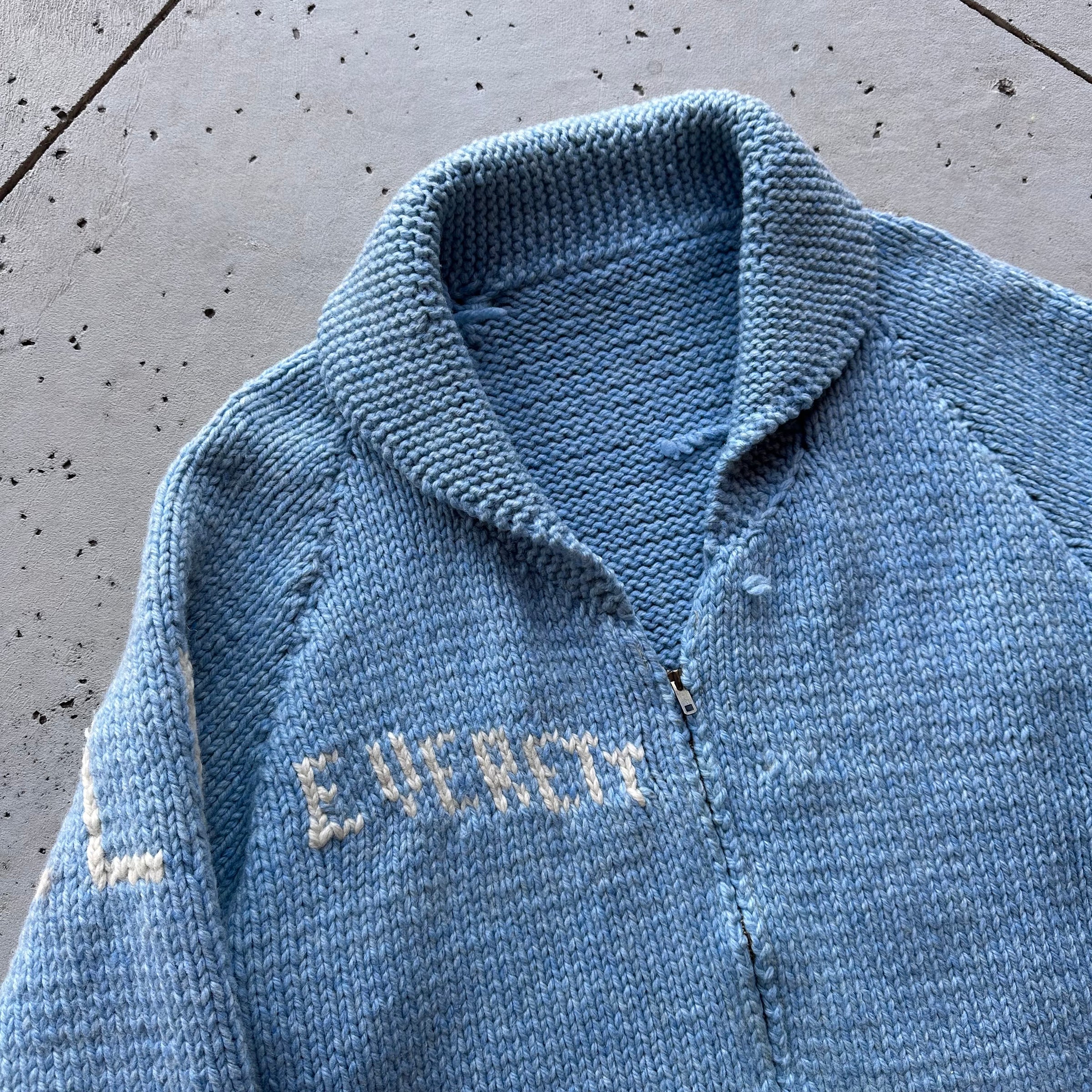 1960’s Light Blue Elk Cowichan Sweater XL