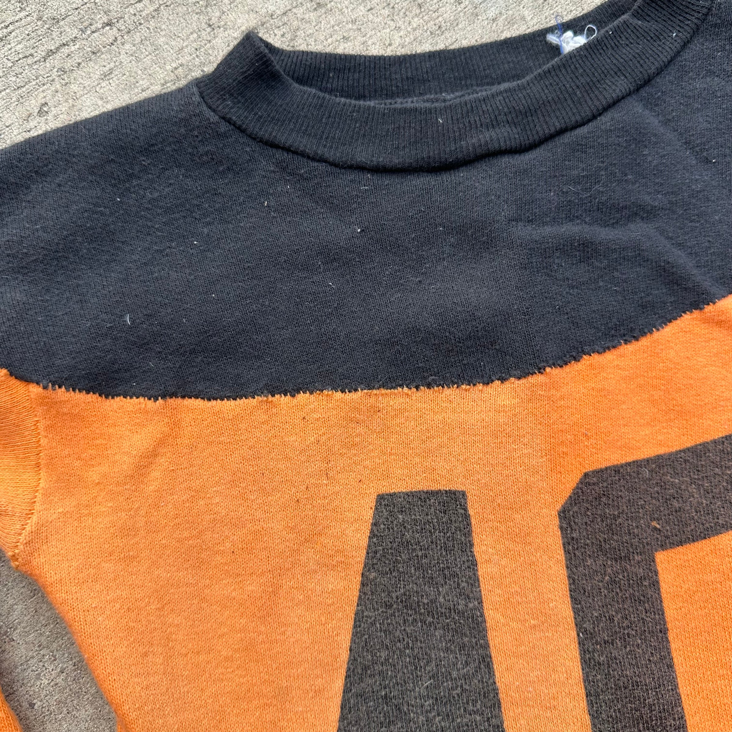 1960’s Orange/Black Kids Prep-Togs Water Print Sweatshirt Size 12