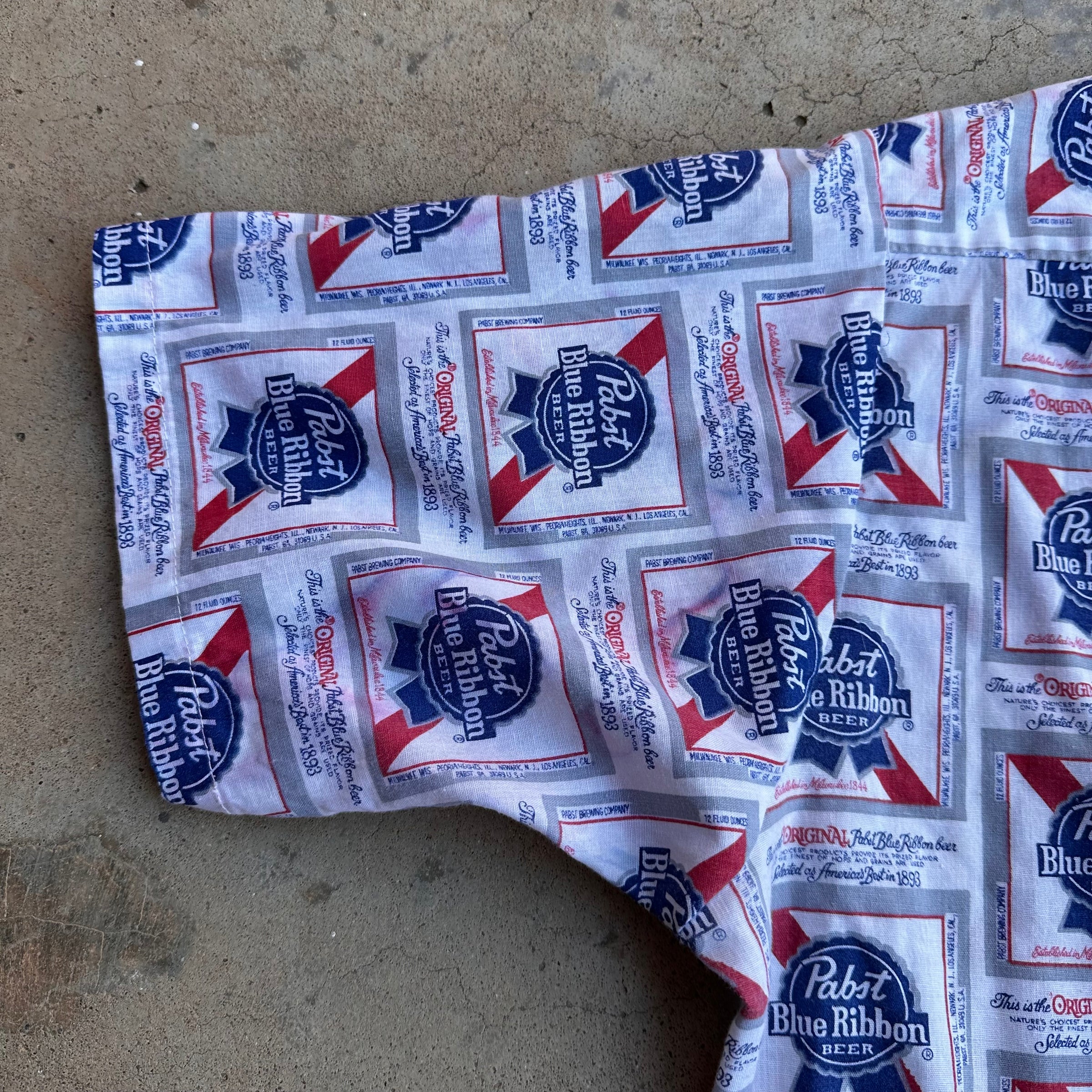 1970’s PBR Beer Print Short Sleeve Shirt XL