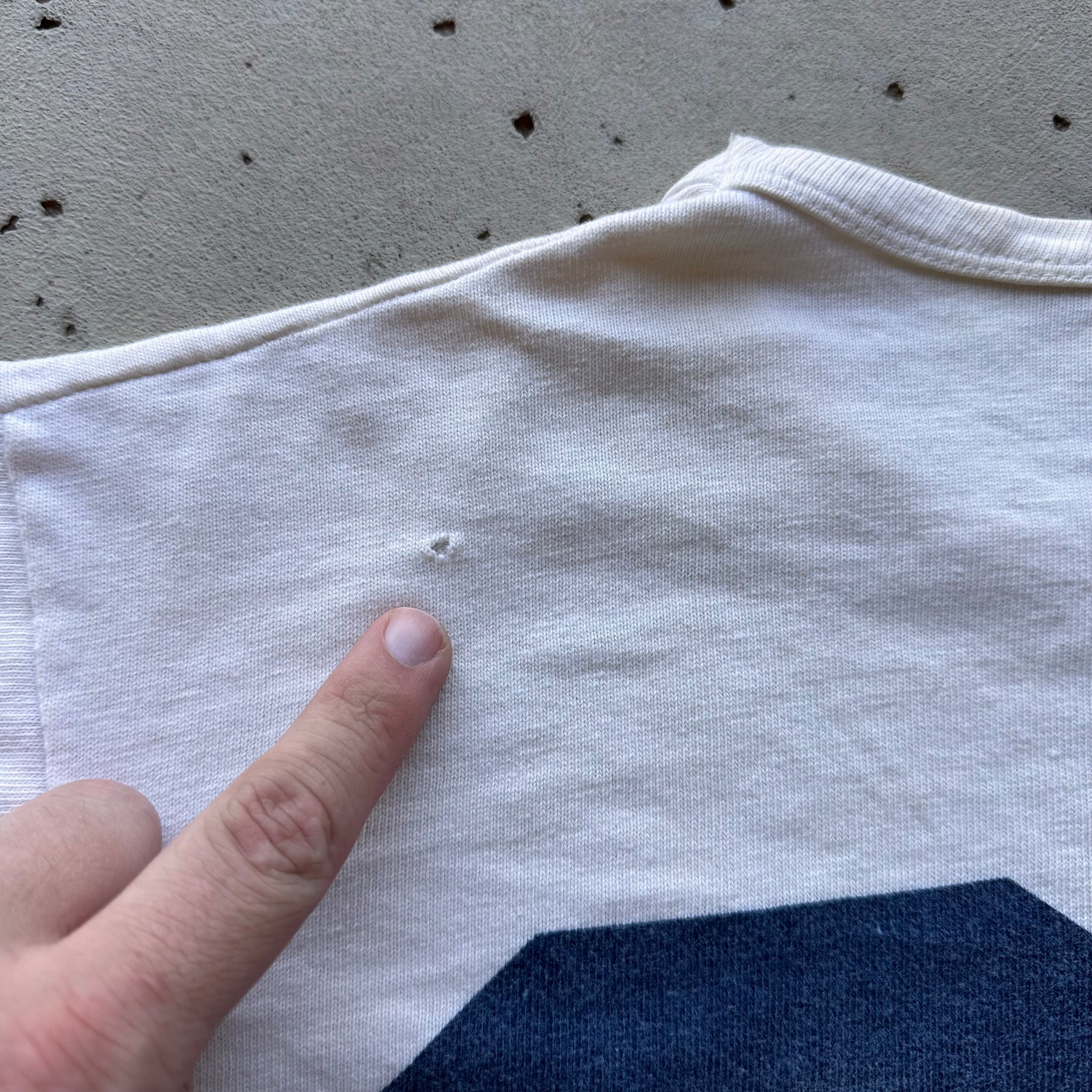 1950’s Champion Running Man Water Print Collegiate T-Shirt Tagged Large