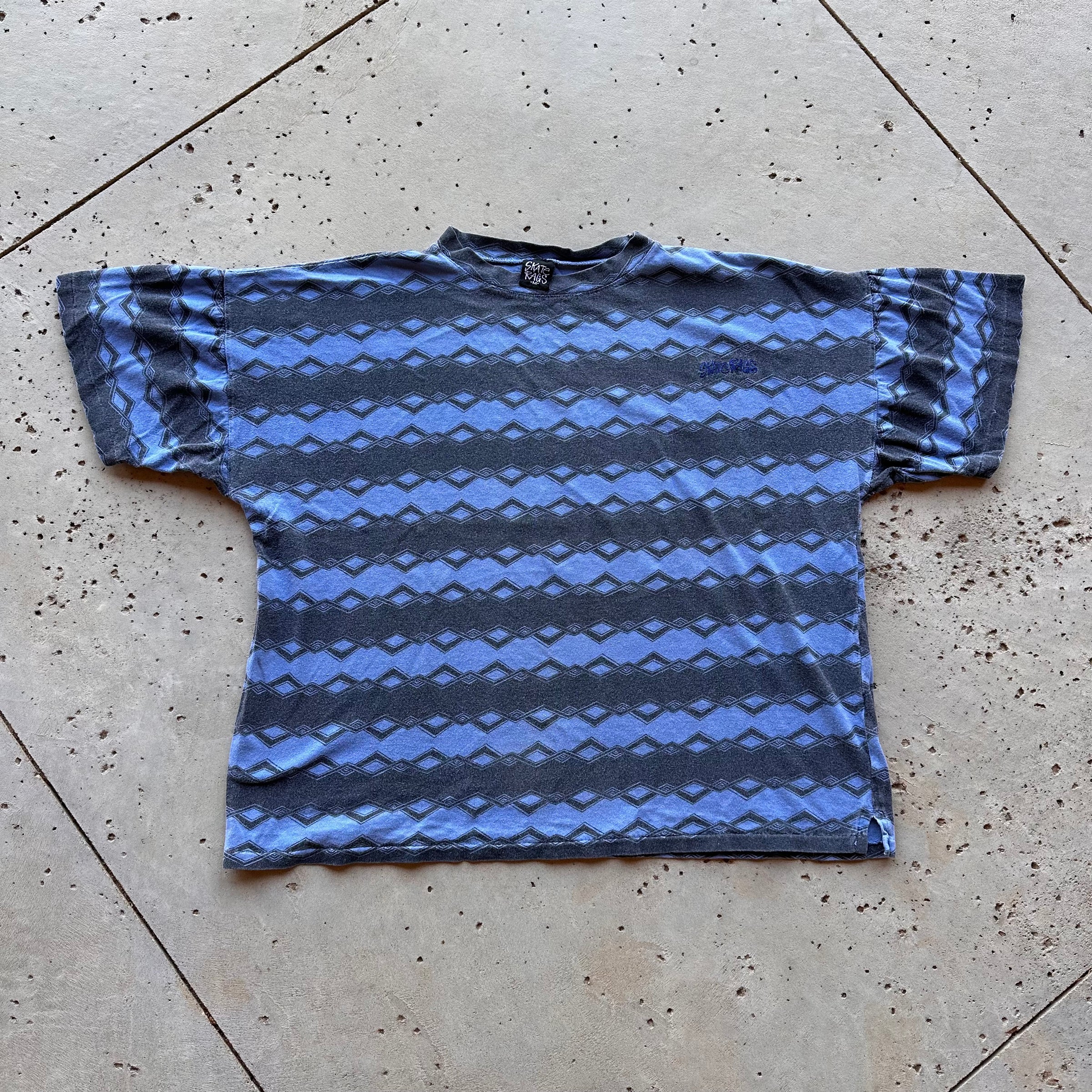 1980’s/90’s Skate Rags Striped T-Shirt Boxy XL