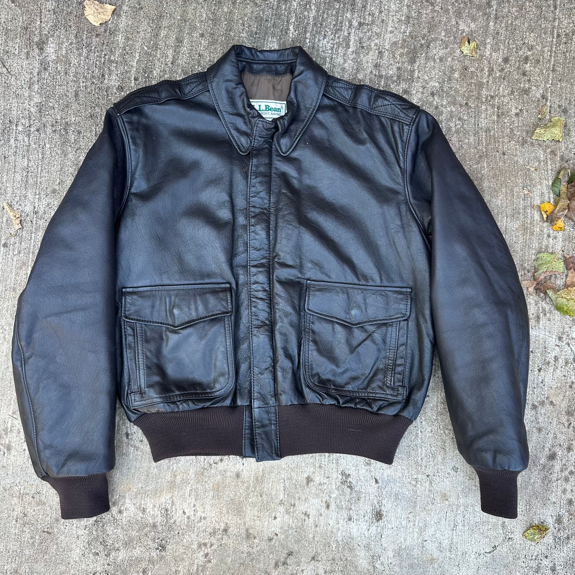 1980’s LL Bean A-2 Style Leather Jacket Size 42
