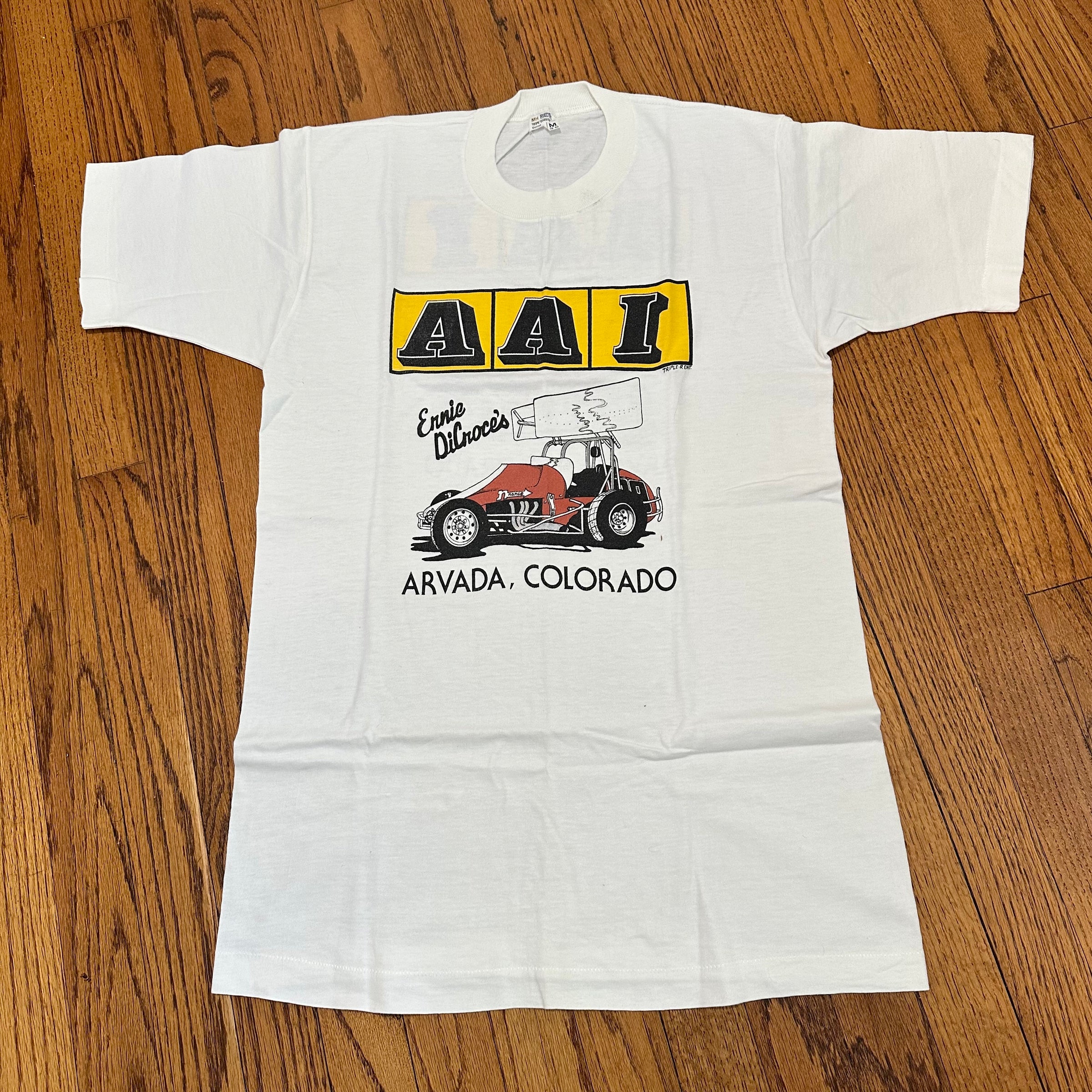 1970’s Deadstock Ernie DeCroce AAI Speed Equipment Stock Car T-Shirt Medium