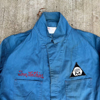 1950’s Blue HBT Chainstitched Gas Station Shop Coat Size 46