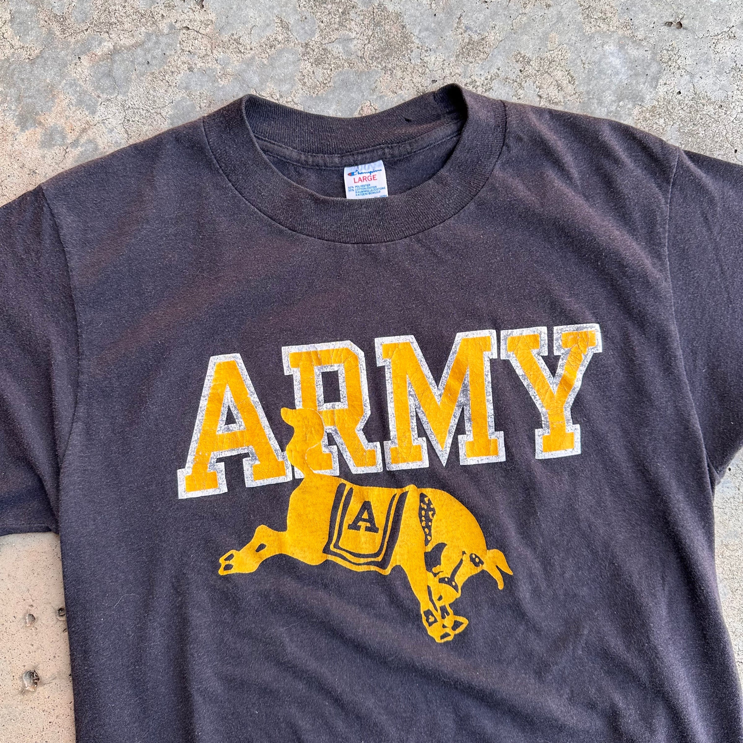 1980’s Black Champion Army T-Shirt Medium