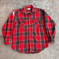 1960’s Sears Cotton Plaid Flannel Shirt 24” Chest