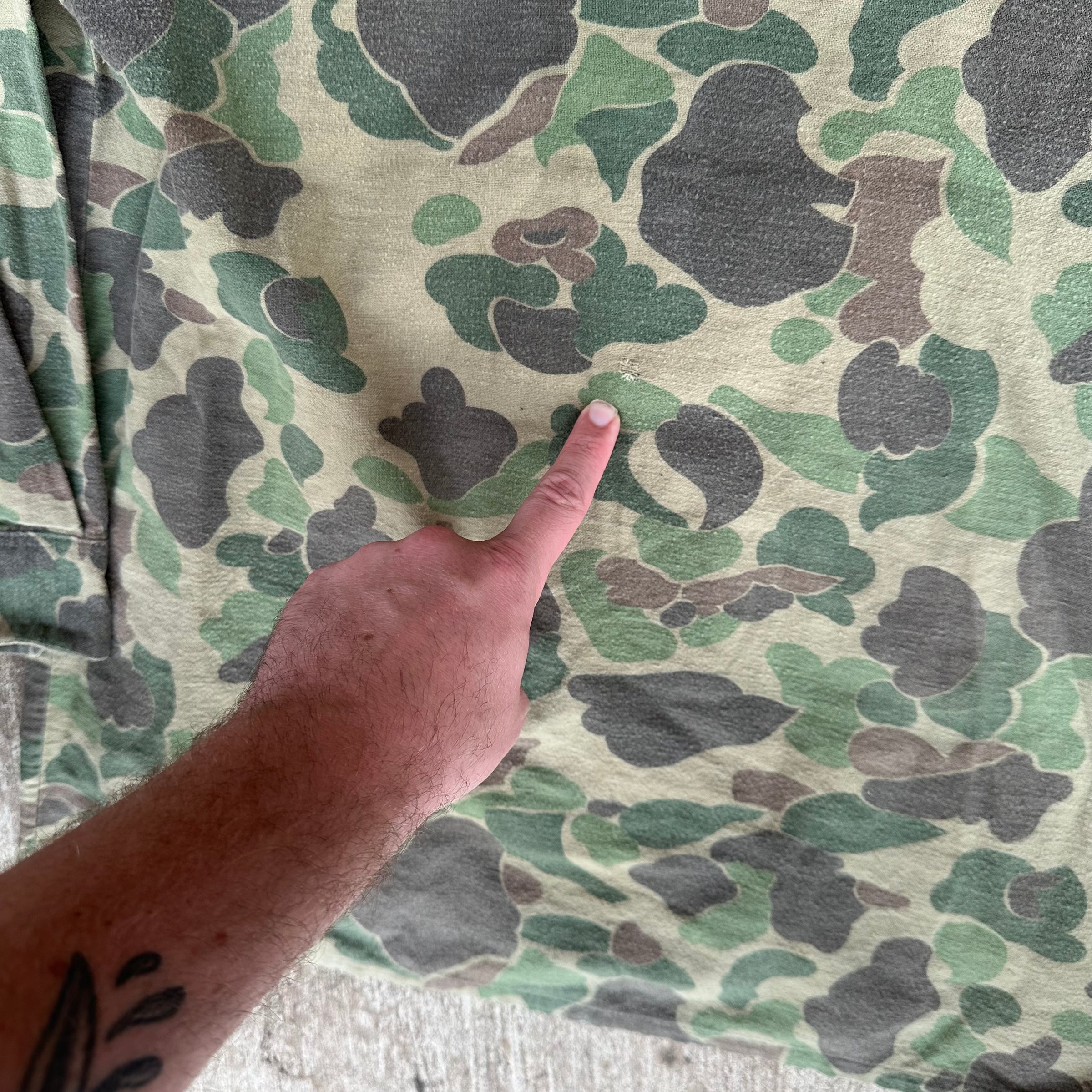 1960’s/70’s Kamo Brand Hunting Camo Cotton Flannel Shirt Large