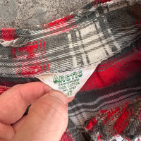 1960’s Arctic Plaid Cotton Flannel Shirt XL 26” Chest
