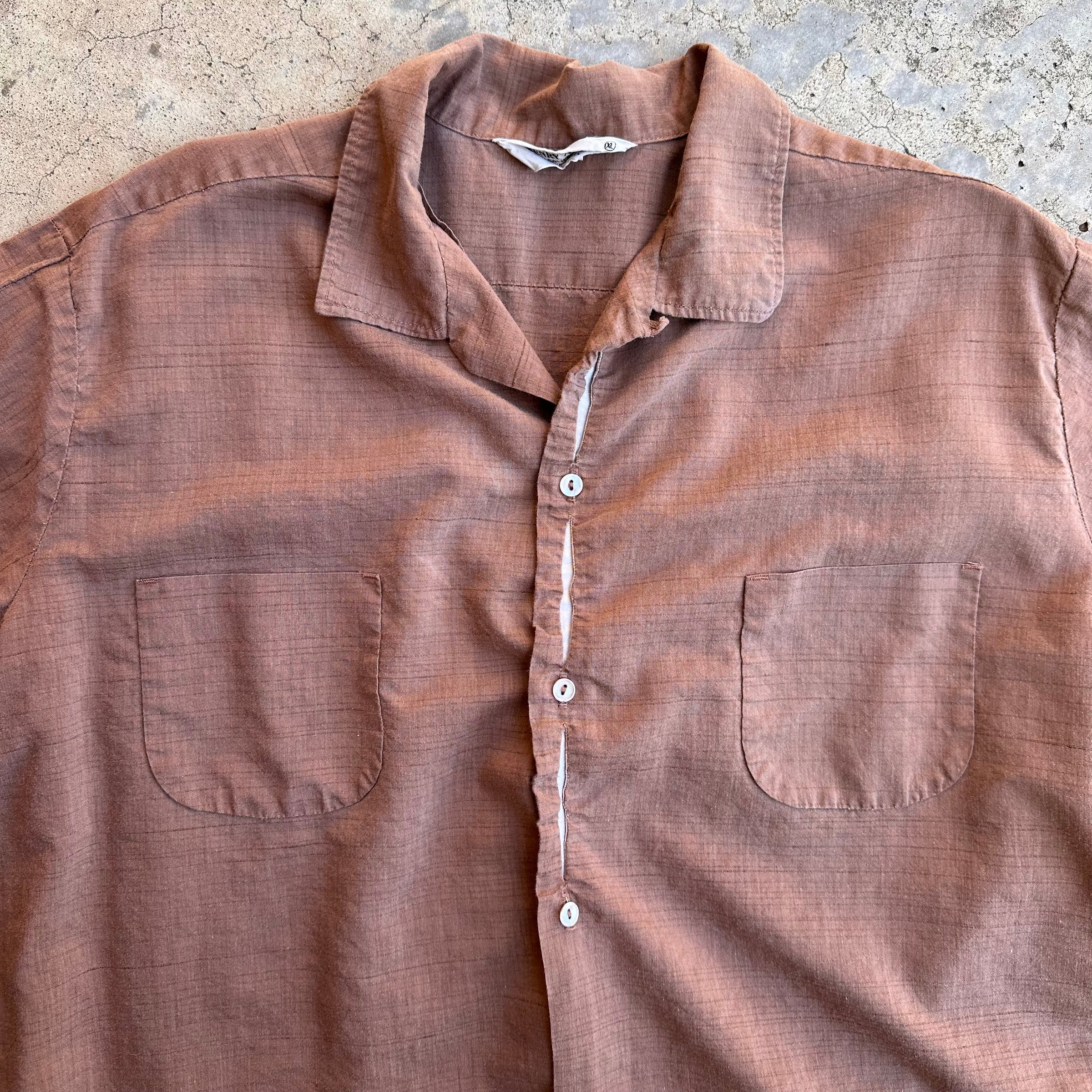 1960’s Harry Amber Rockabilly Loop Collar Shirt XL