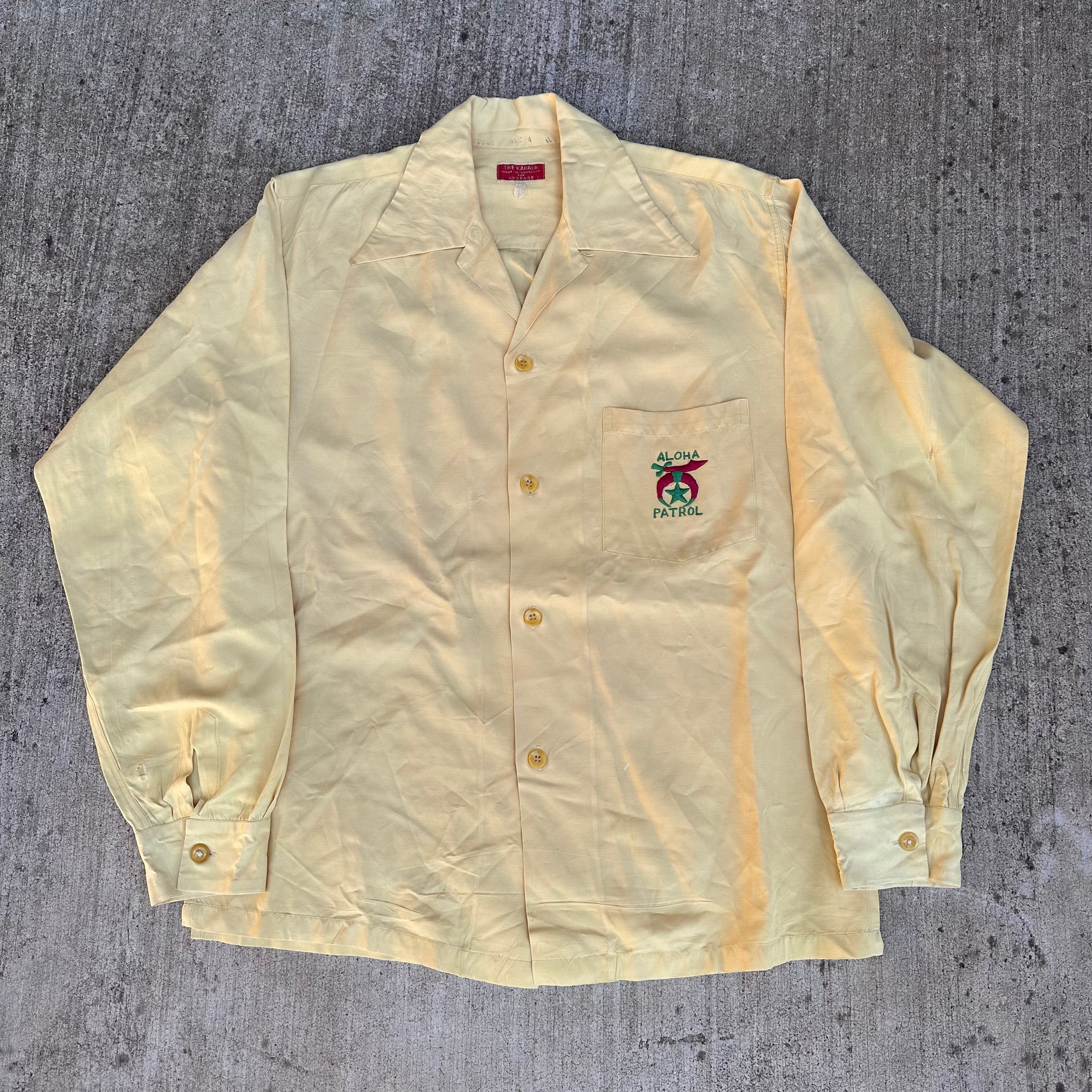 1950’s Kahala for Andrade Aloha Patrol Shriners Hawaiian Shirt Large