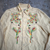 1940’s/50’s California Ranchwear Embroidered Gabardine Western Shirt Large