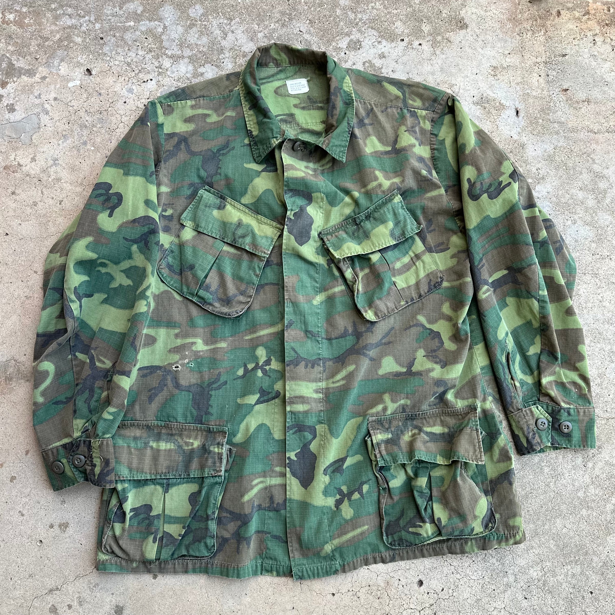 1960’s ERDL Camo Ripstop Jungle Jacket Large Regular