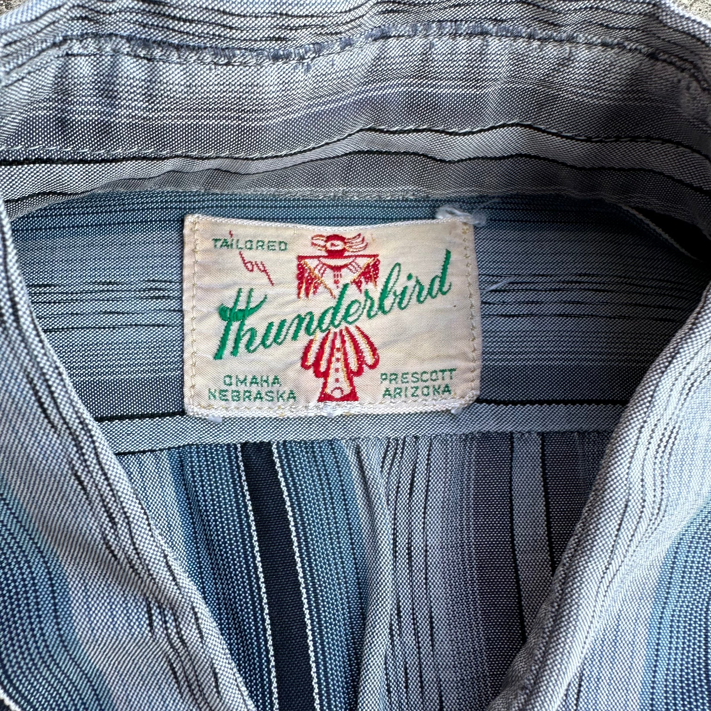 1950’s Thunderbird Rayon Pearl Snap Western Shirt Small