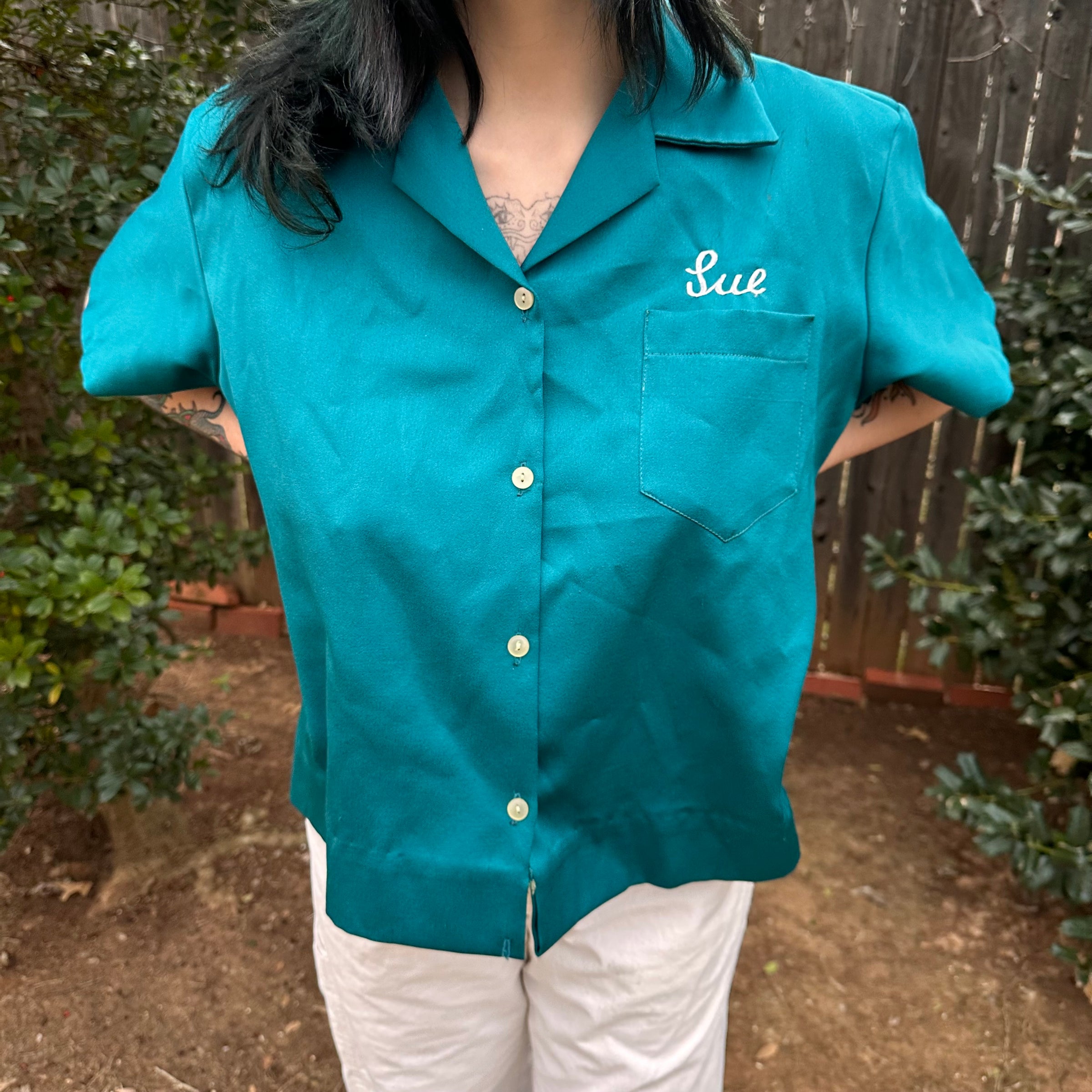 1970’s Military Souvenir Bowling Shirt 25” Chest