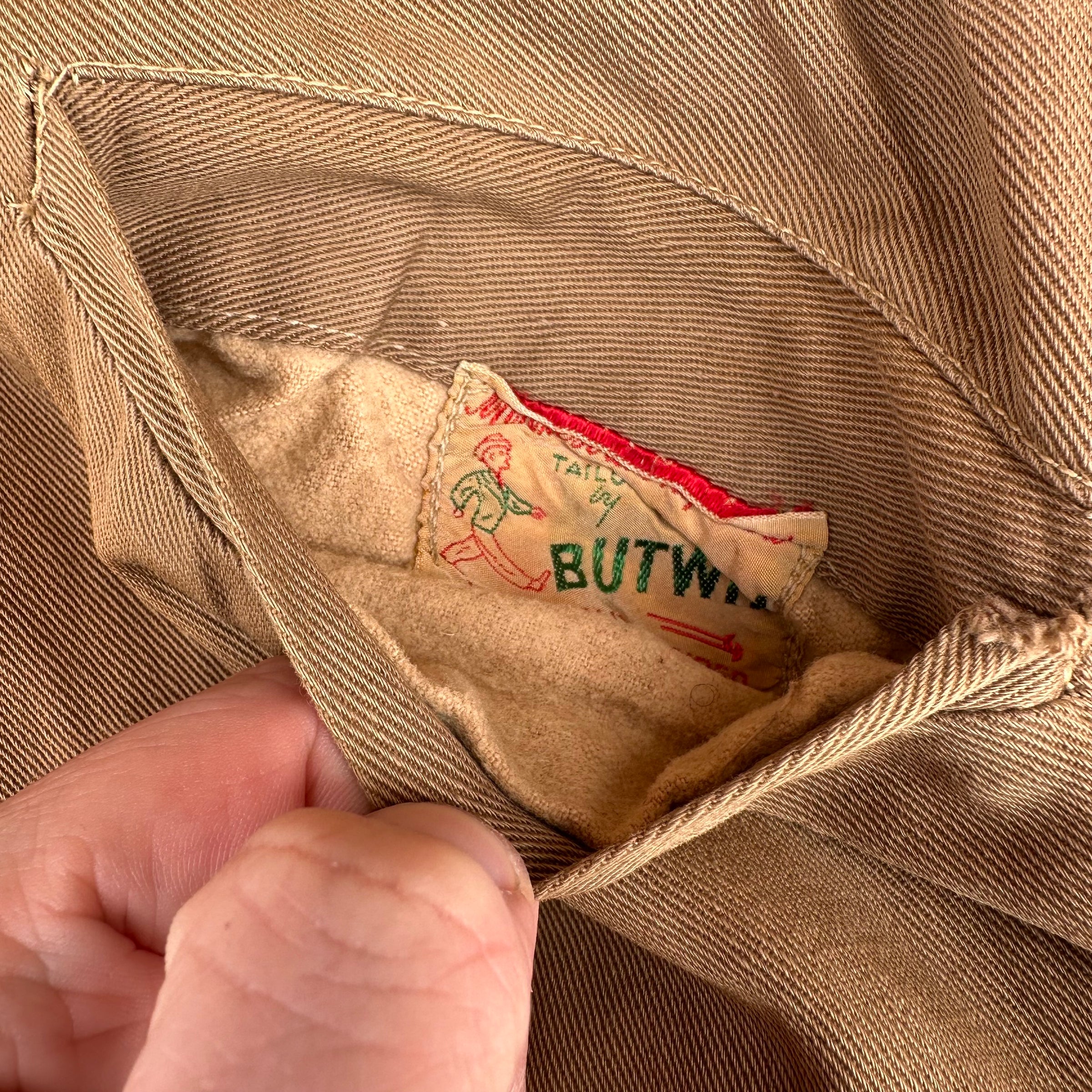 1940’s Butwin Two-Tone Nylon Fleece Reversible Varsity Jacket 24” Chest