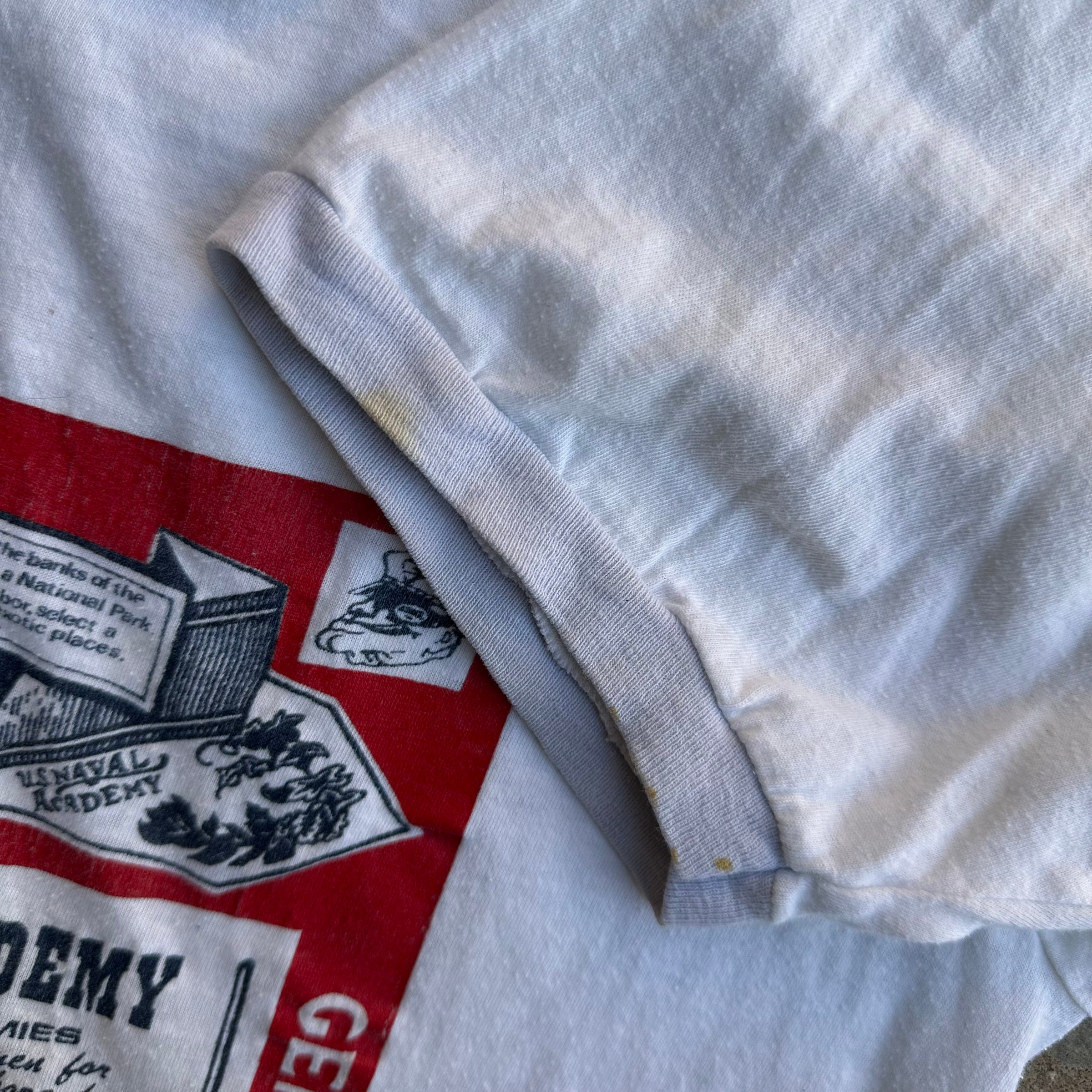 1980’s US Naval Academy Budweiser Rip Ringer T-Shirt Medium