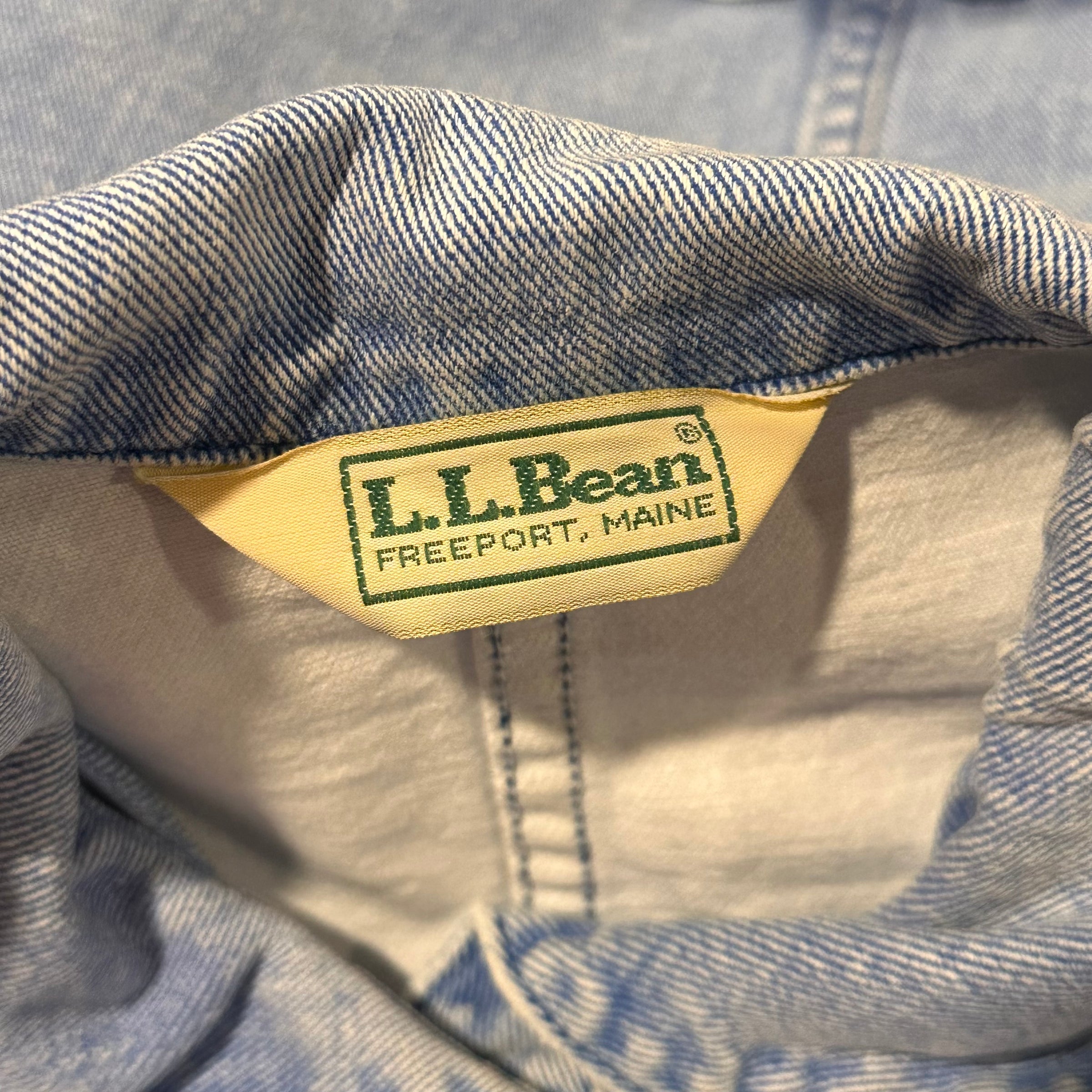 1980’s LL Bean Shawl Collar Denim Jacket 21” Chest