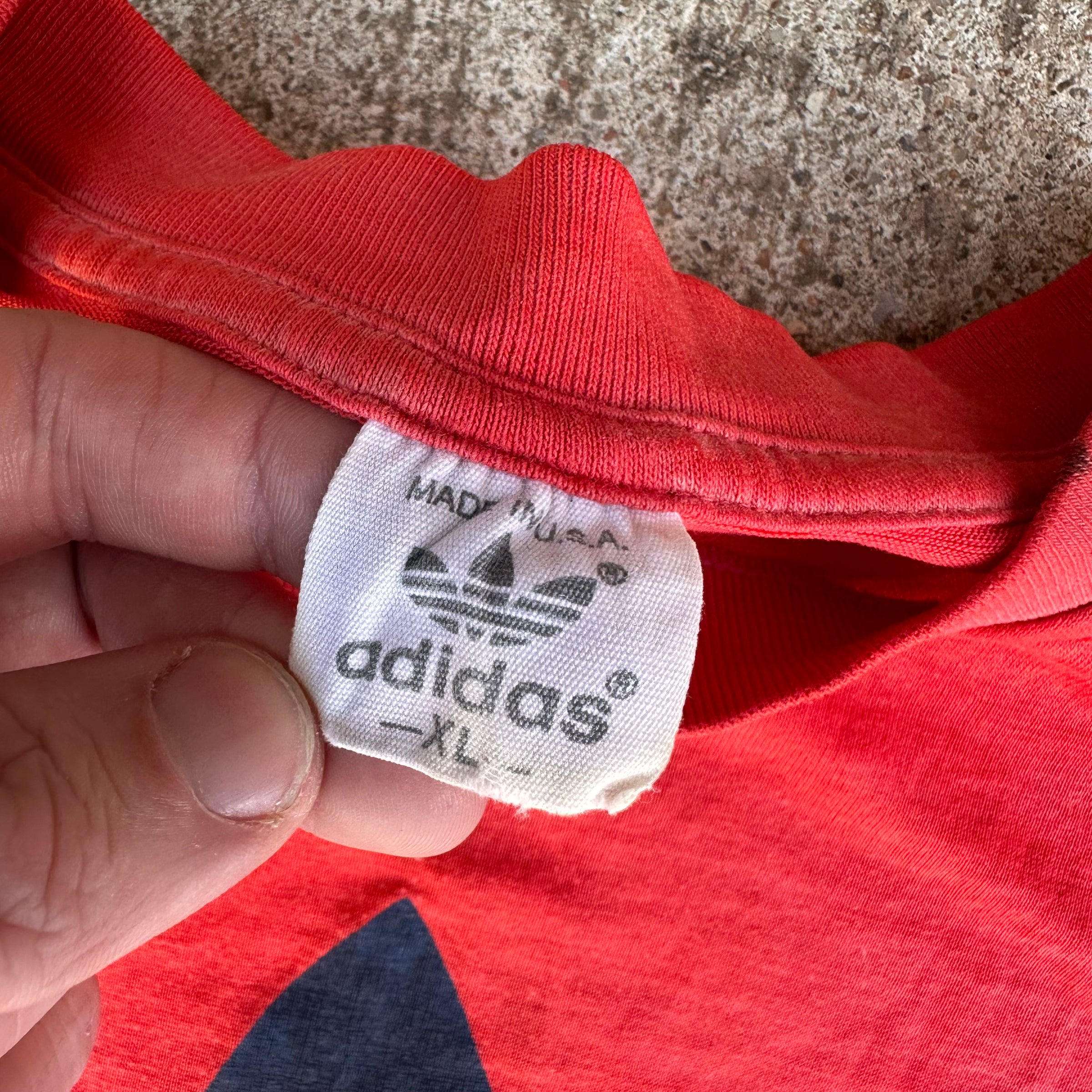 1980’s Thrashed Paper Thin Adidas T-Shirt Large
