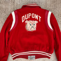 1960’s Hatchers Bulldog Patched Reversible Wool Varsity Jacket 25” Chest
