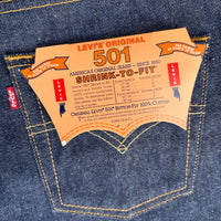 2000’s Deadstock Levi’s 501 Shrink to Fit Denim Jeans Tagged 31” x 36”