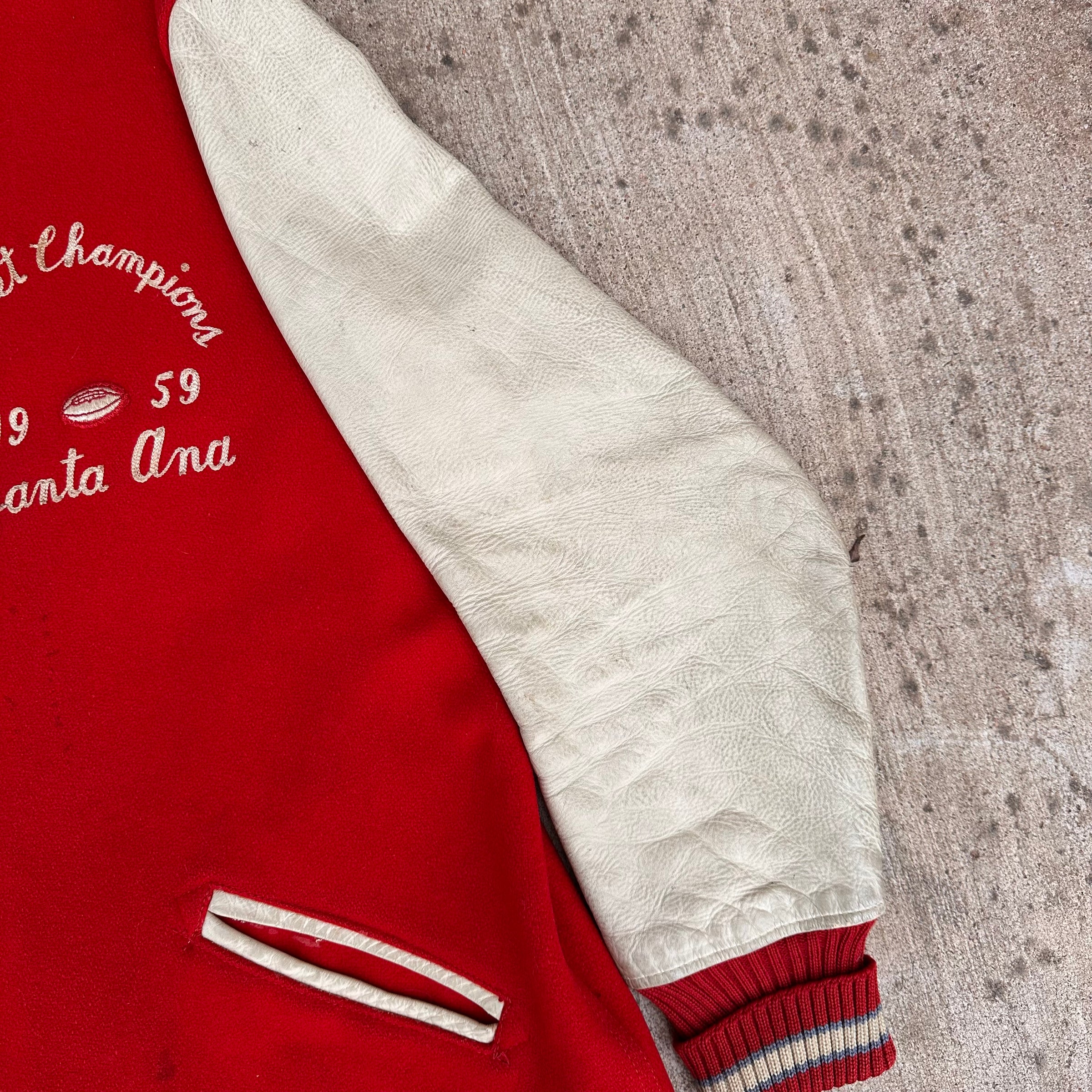 1950’s Santa Ana Football Pharoah Style Wool Varsity Jacket Size 44