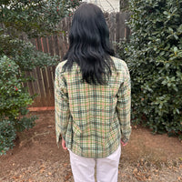 1970’s Printed Plaid Cotton Flannel Shirt Small