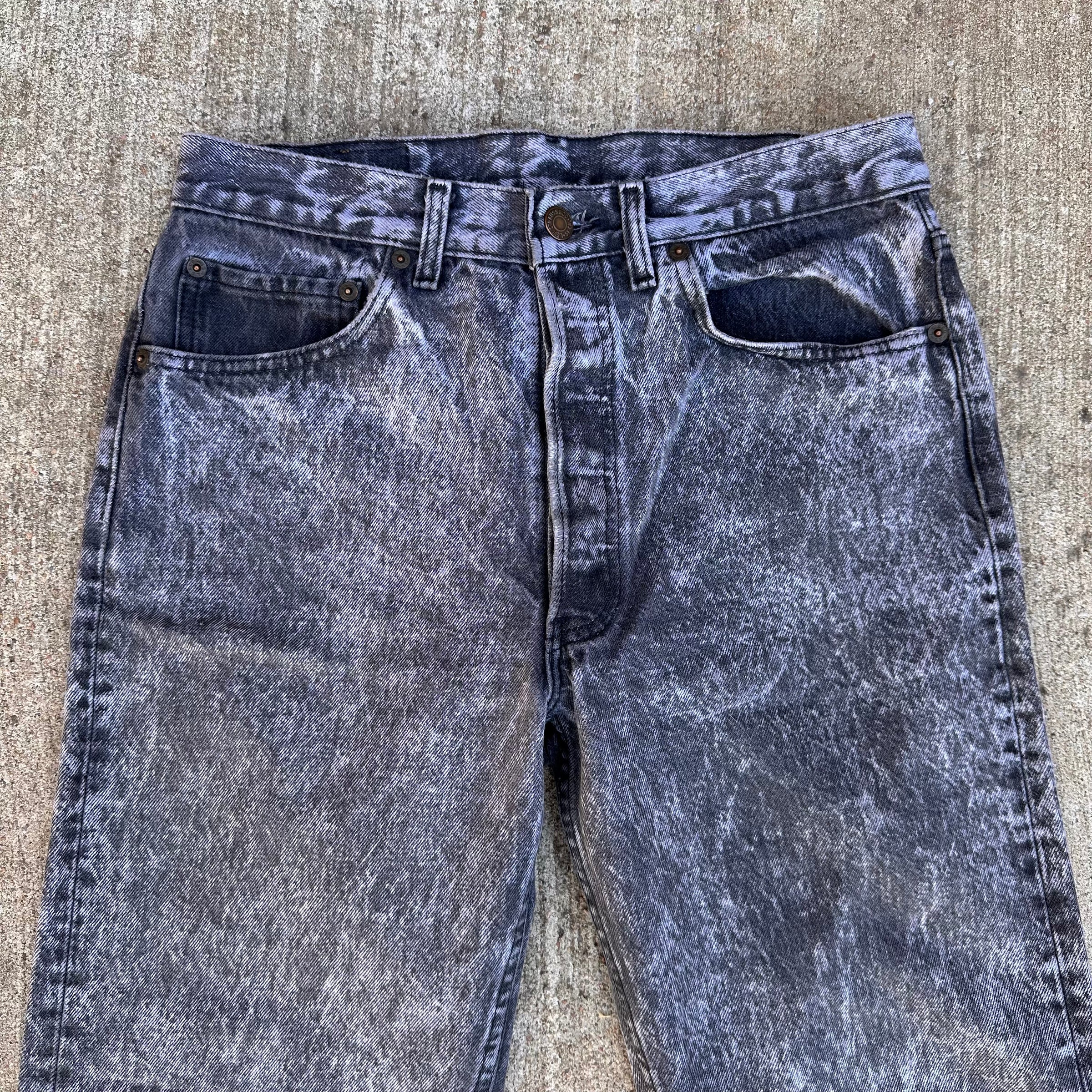 1980’s Levi’s 501 Black Acid Wash Jeans 30” Waist