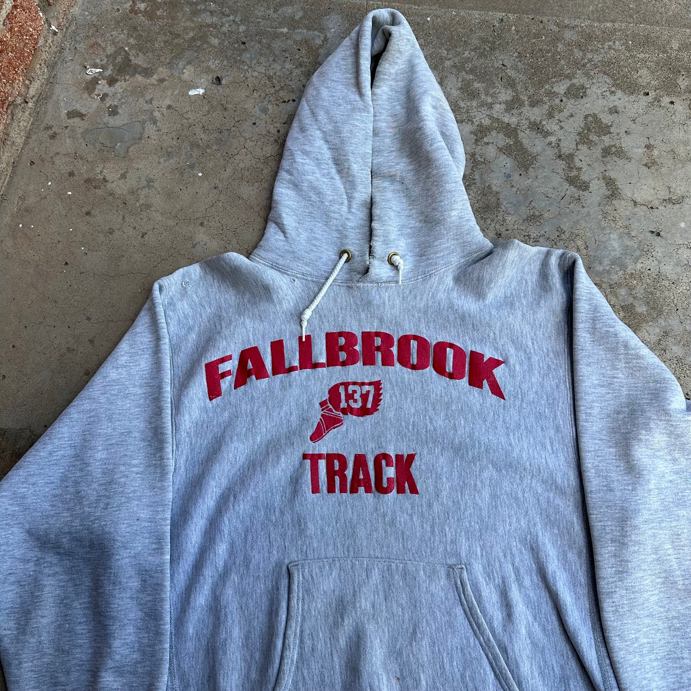 1980’s Champion Reverse Weave Winged Foot Hooded Sweatshirt Large