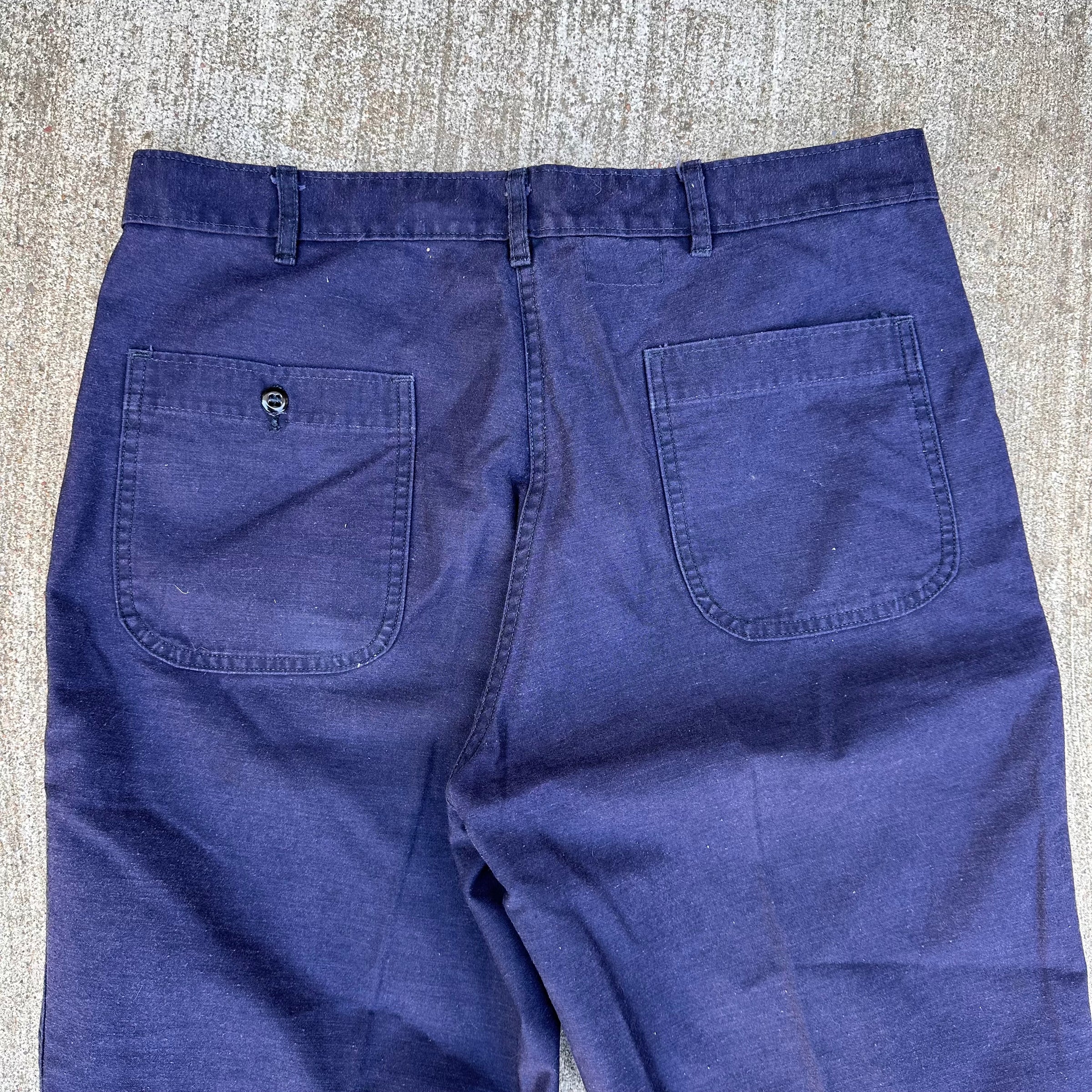1970’s USN Dark Blue Utility Trousers 34” x 28”