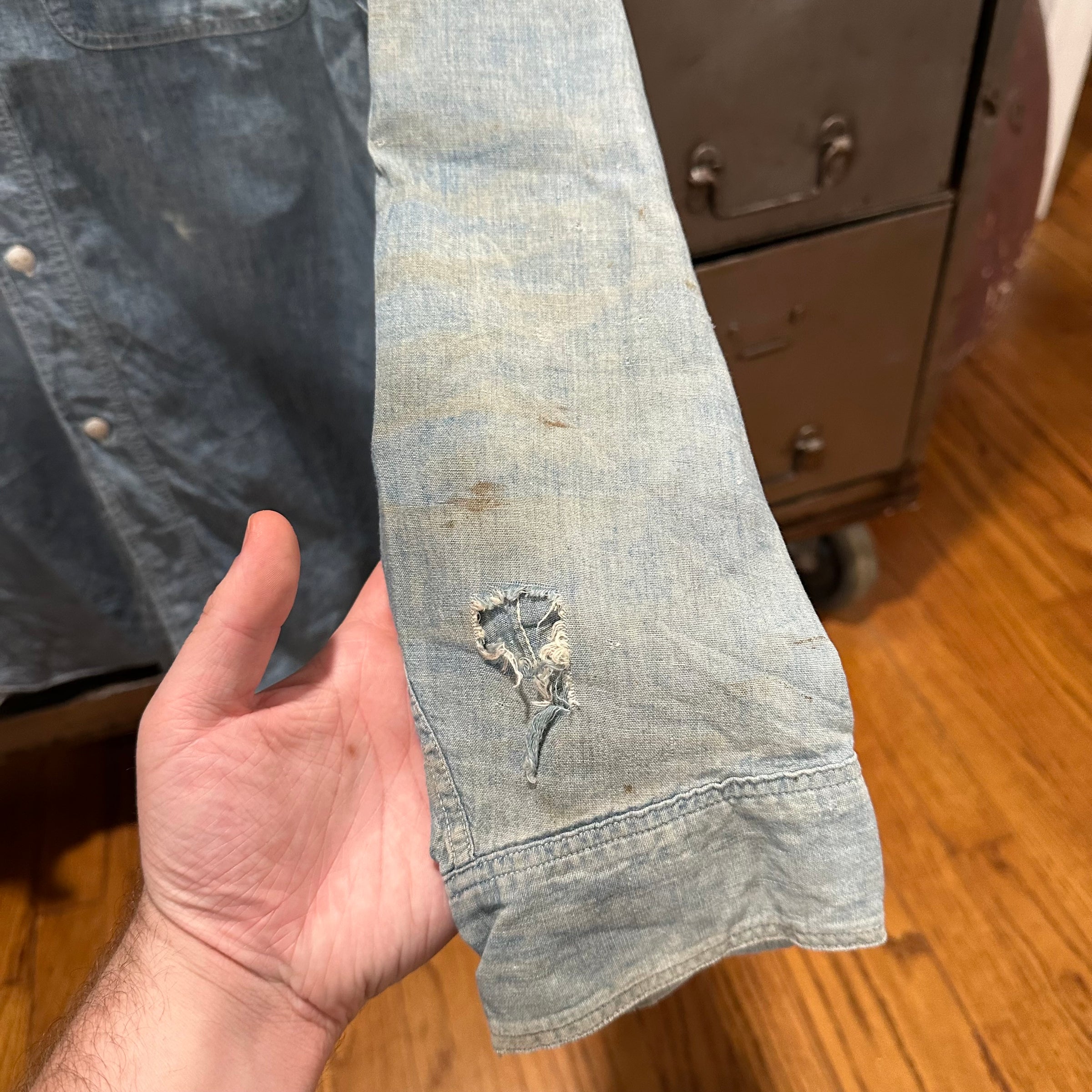 1950’s Red Kap Chambray Work Shirt L/XL