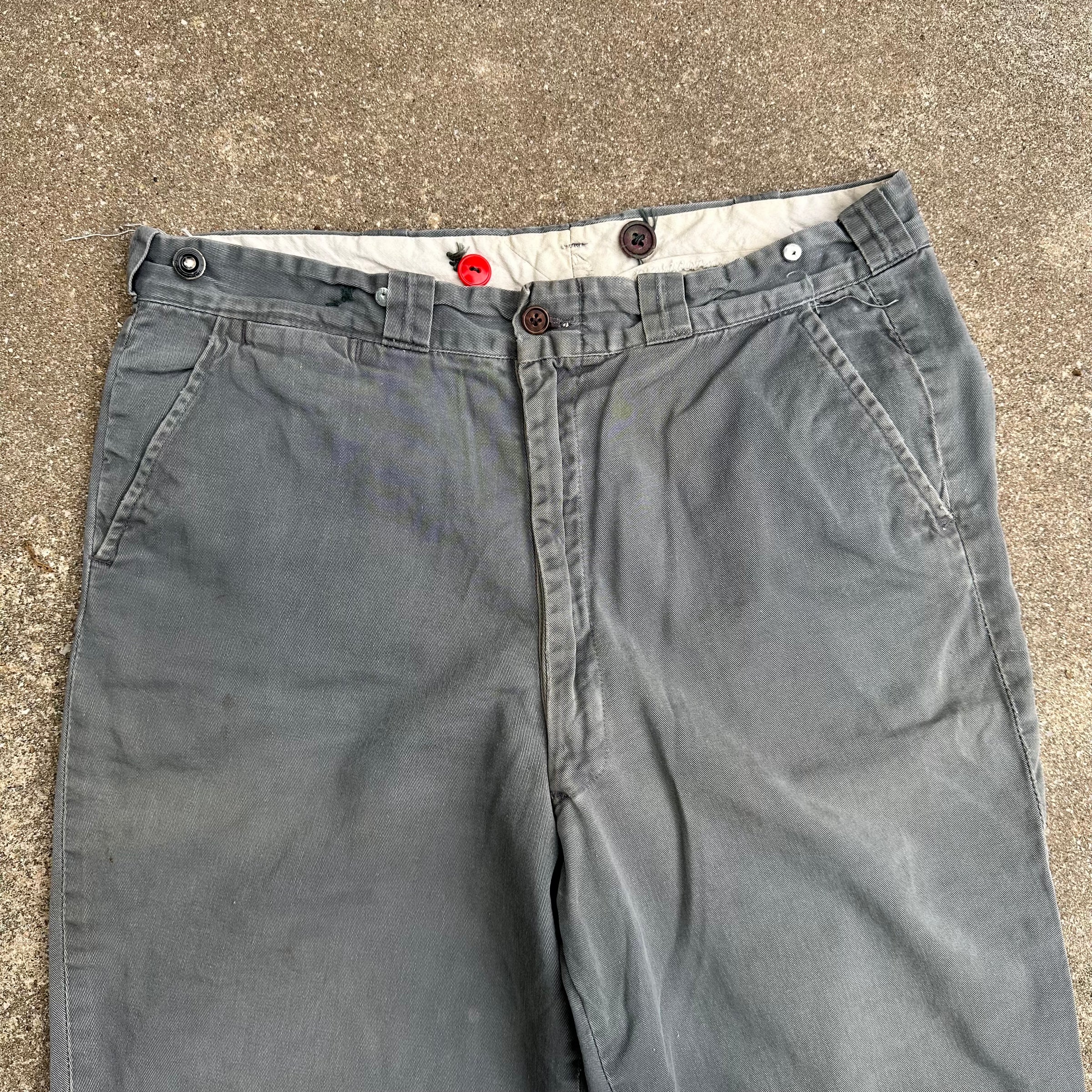 1950’s Grey Boat Cloth Work Pants 34” Waist