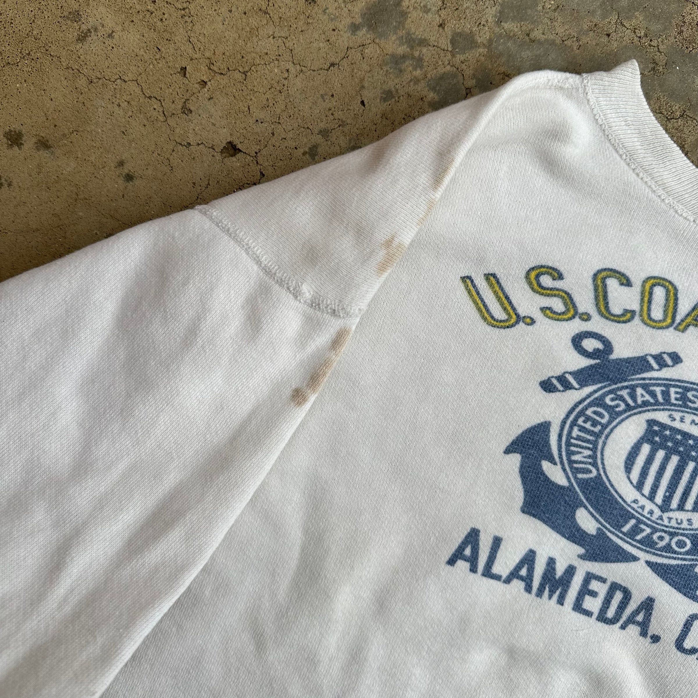 1950’s US Coast Guard Water Print Crewneck Sweatshirt 22” Chest