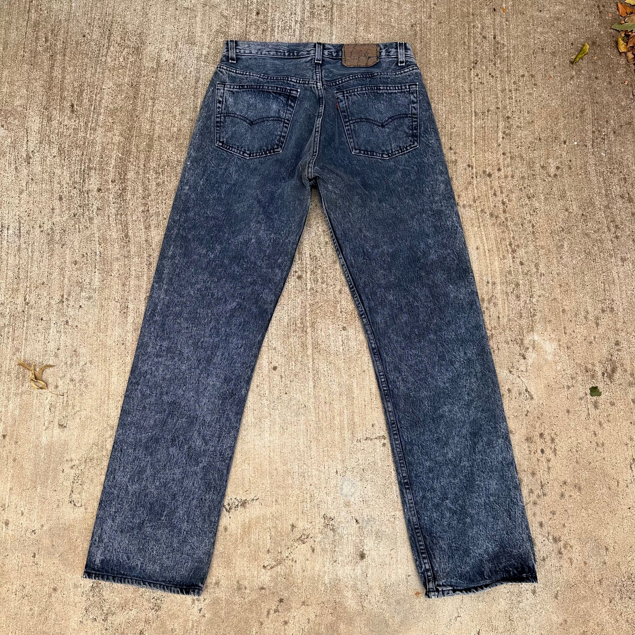 1980’s Black Acid Wash Levi’s 501 Denim Jeans 30” x 30”