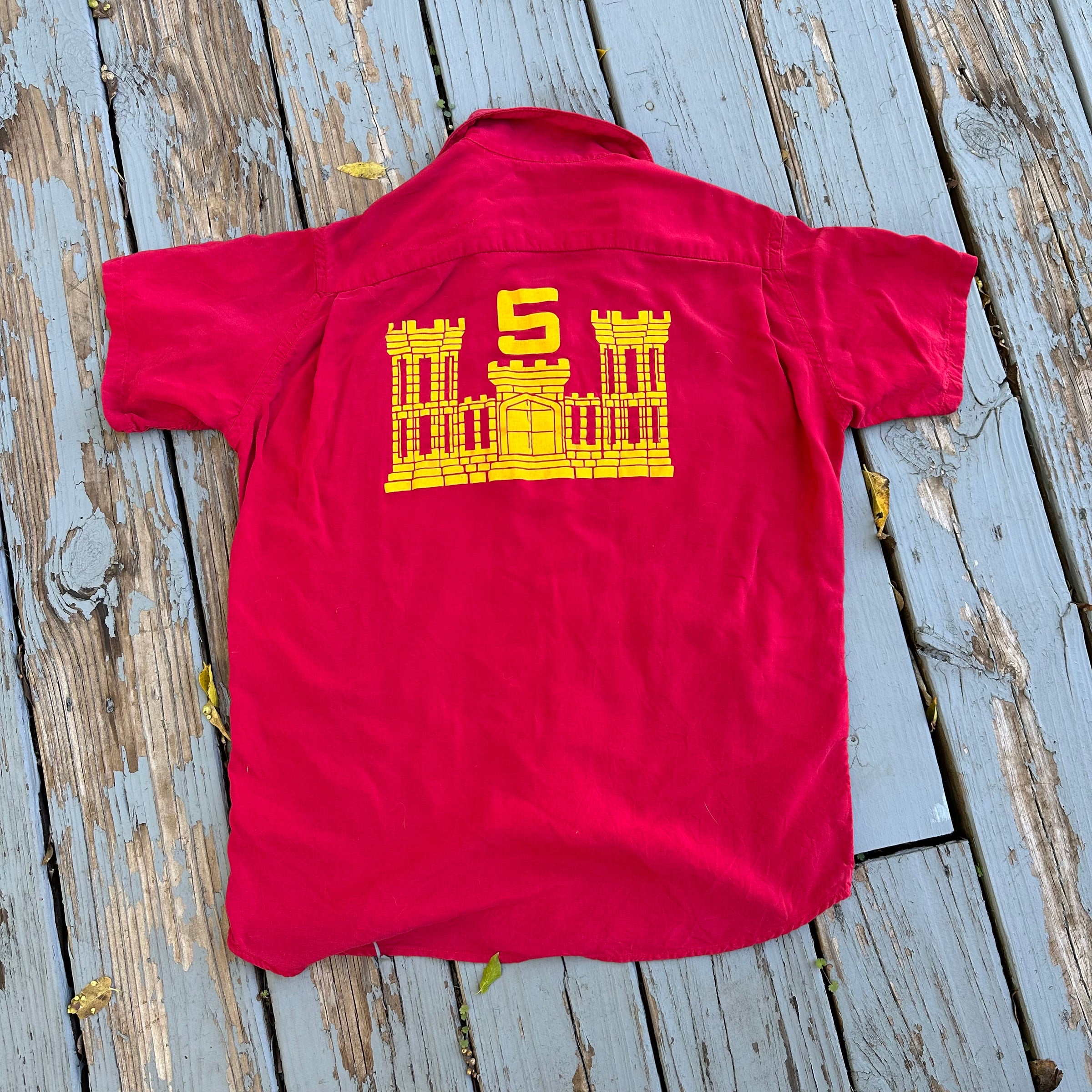 1950’s US Army 5th Engineer Battalion Bowling Shirt Medium