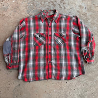 1960’s Arctic Plaid Cotton Flannel Shirt XL 26” Chest