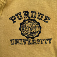 1960’s Purdue University Flock Print Shawl Collar Sweatshirt 24” Chest