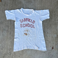 1940’s/50’s Thrashed Garfield School Flock Print T-Shirt XS