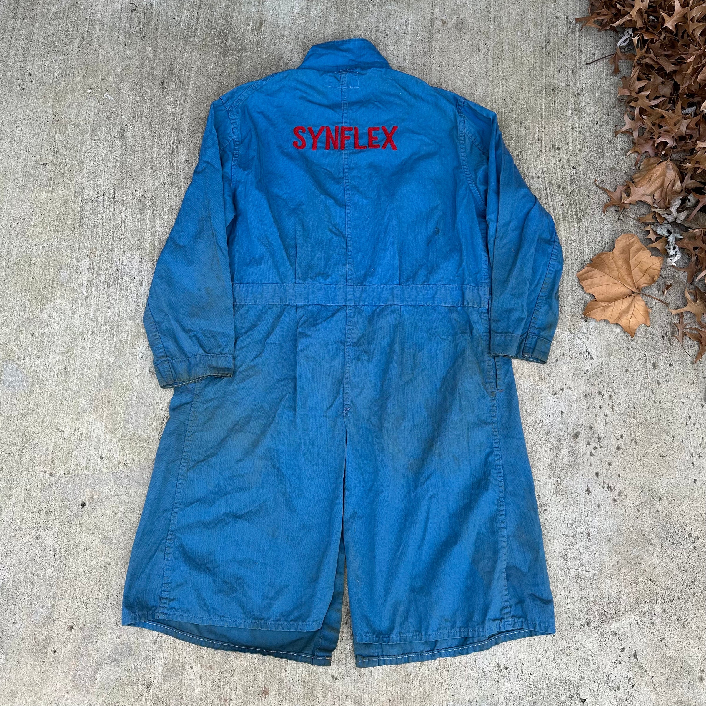 1950’s Blue HBT Chainstitched Gas Station Shop Coat Size 46