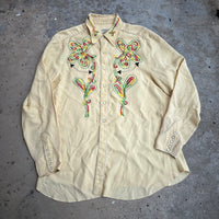 1940’s/50’s California Ranchwear Embroidered Gabardine Western Shirt Large