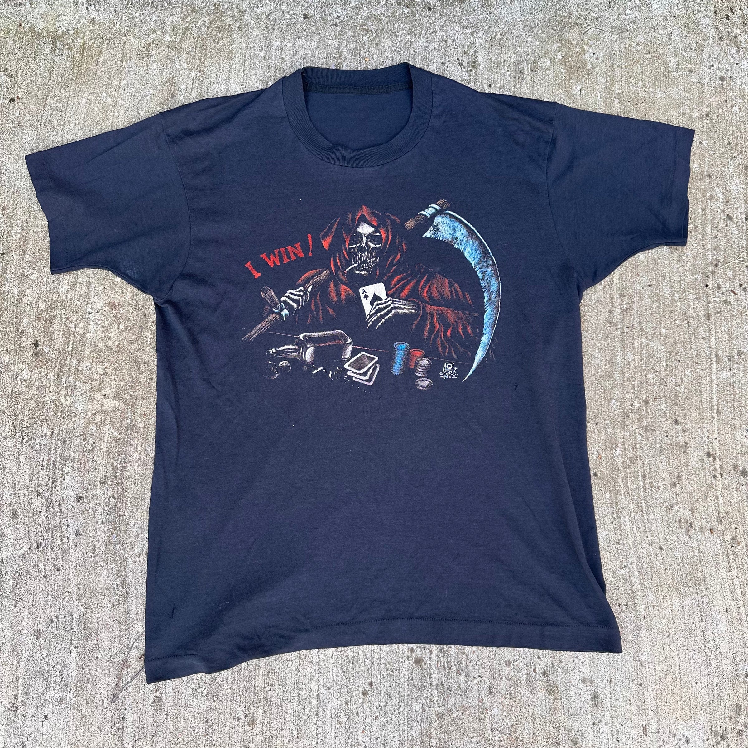 1980’s “I Win” QFX Drug/Booze/Gambling T-Shirt Large