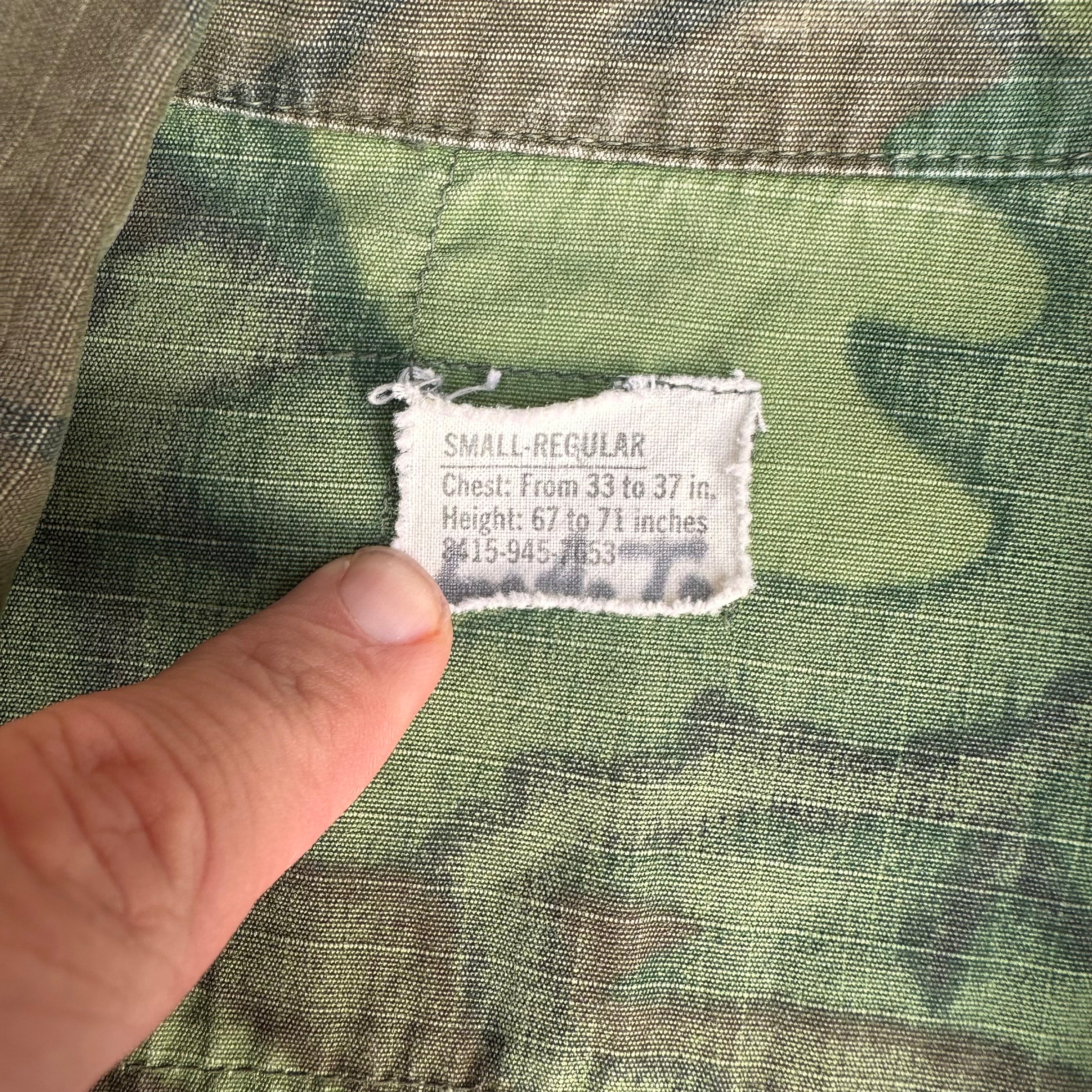 1960’s Vietnam War Lime Green ERDL Jungle Jacket Small Regular